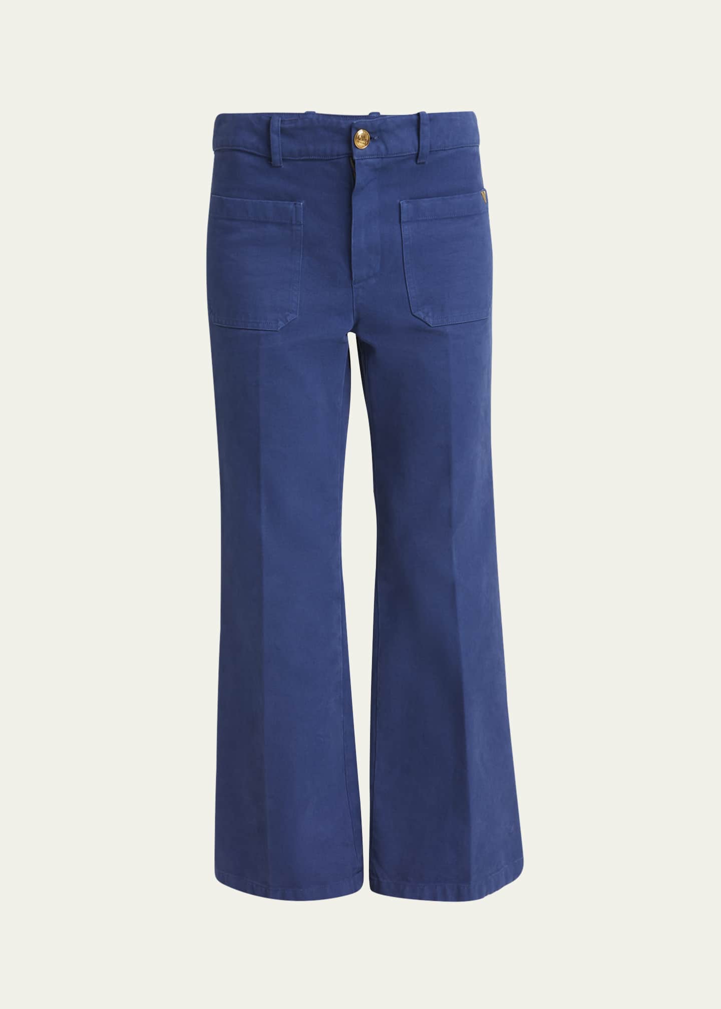 Chloe Cropped Canvas Bootcut Trousers Image 1 of 5