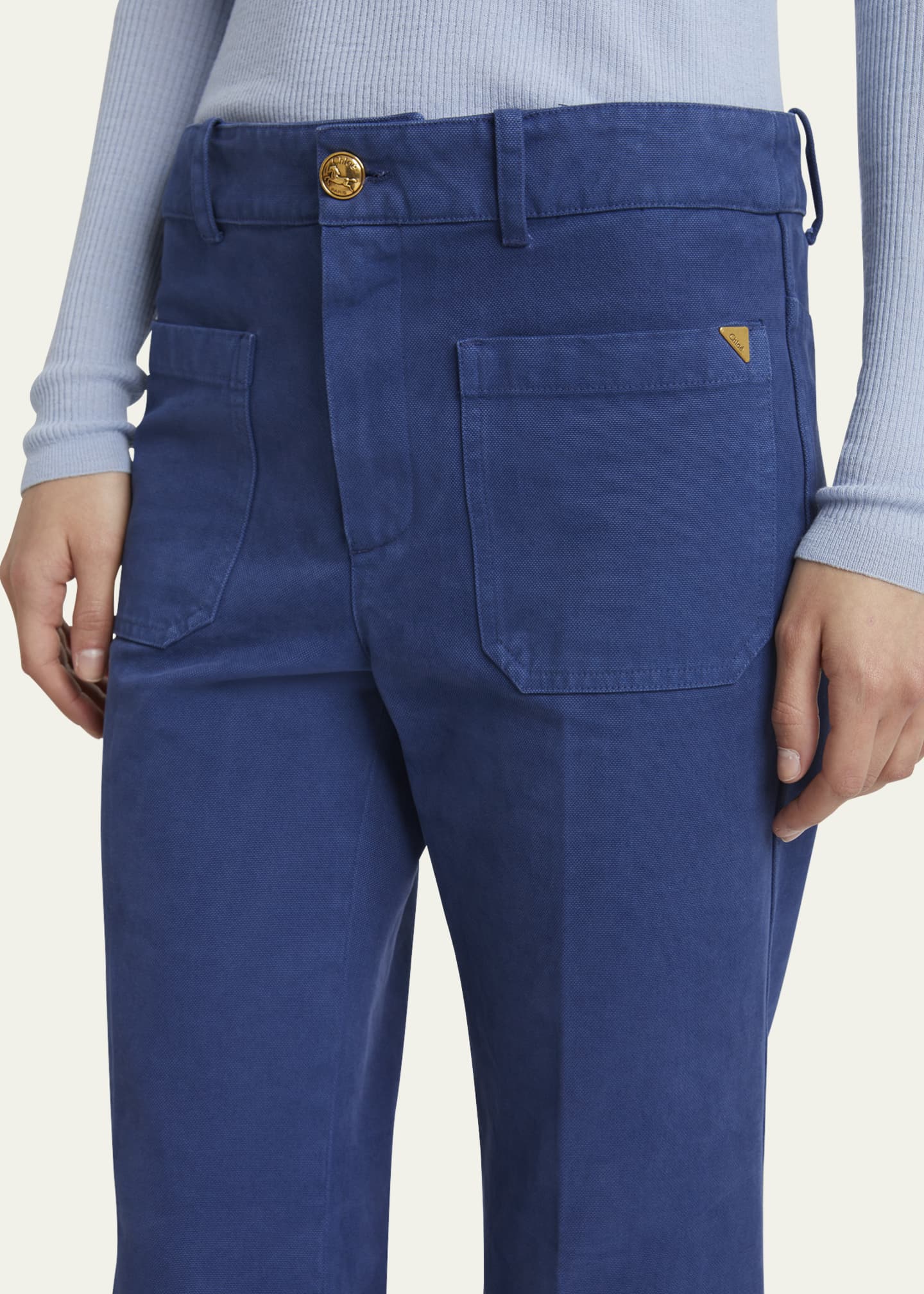 Chloe Cropped Canvas Bootcut Trousers Image 5 of 5