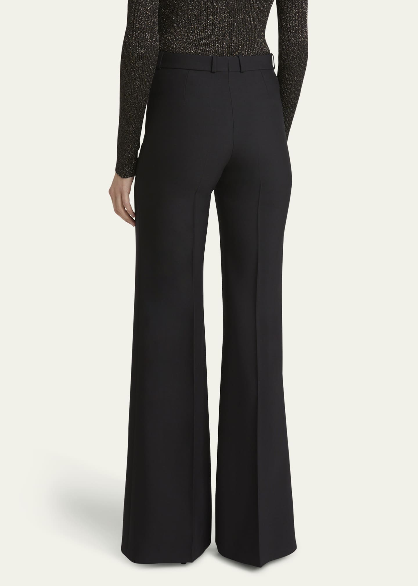 Chloe Flared Crepe Wool Trousers Image 3 of 5