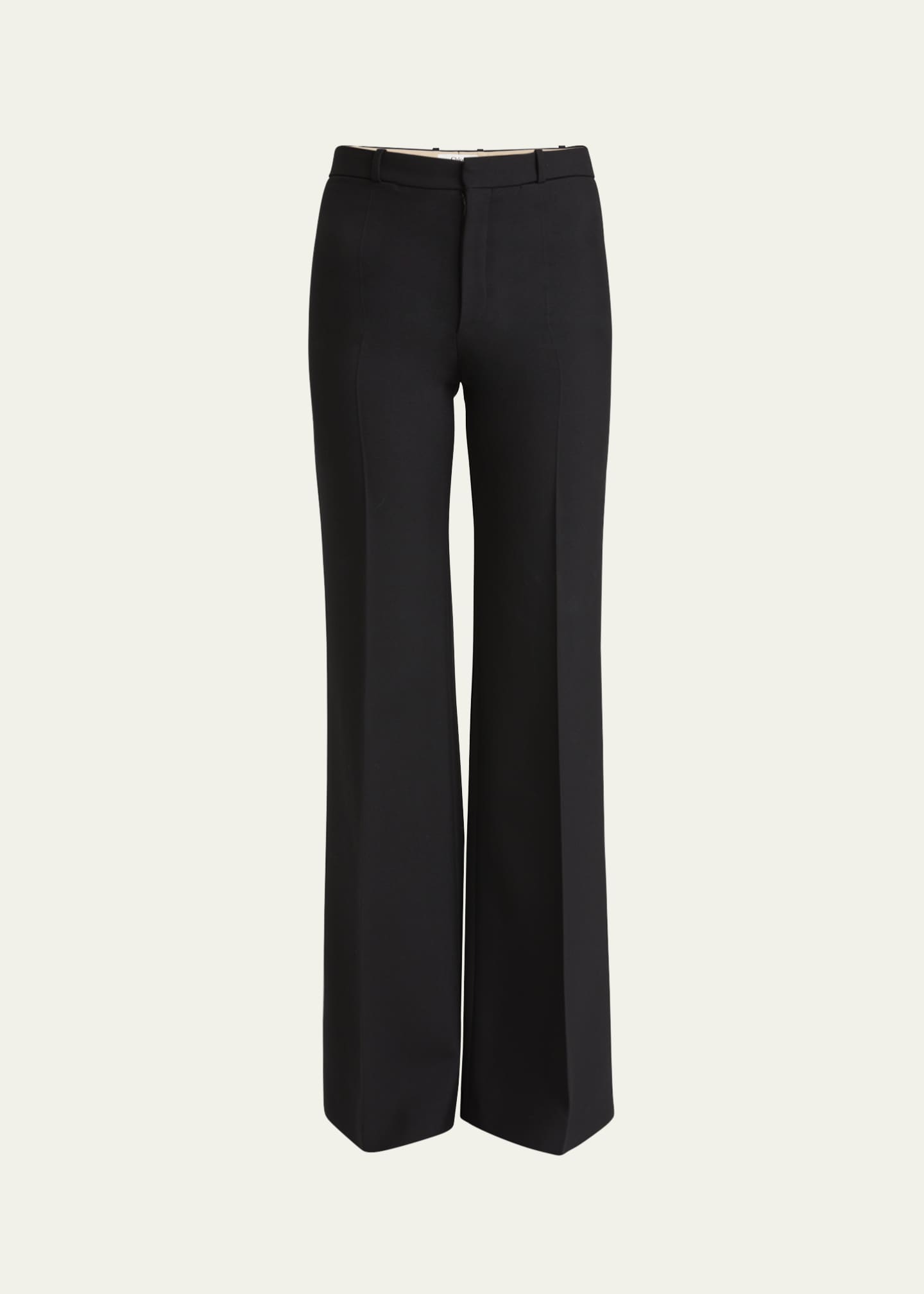 Chloe Flared Crepe Wool Trousers Image 1 of 5