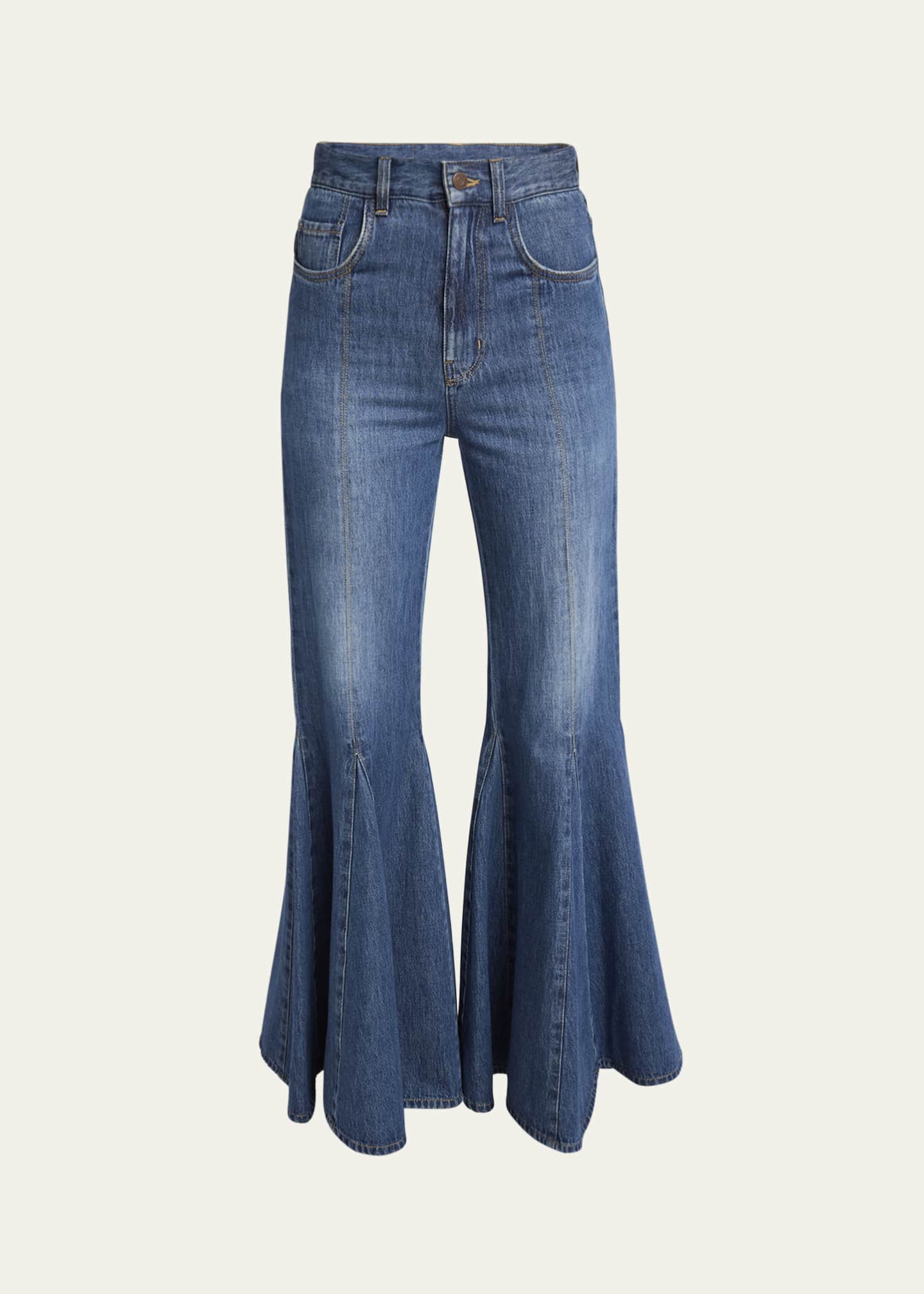 Chloe High-Rise Godet Flare Denim Trousers Image 1 of 5