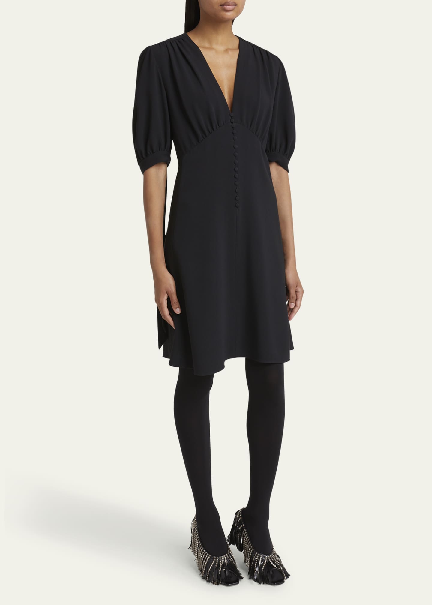 Chloe Empire-Waist Puff-Sleeve Dress Image 4 of 5