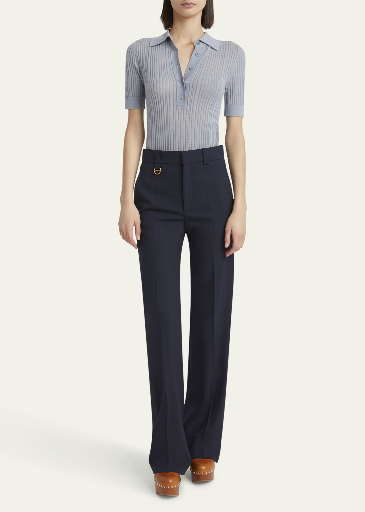 Chloe Boyish Straight-Leg Tailored Trousers Image 2 of 5