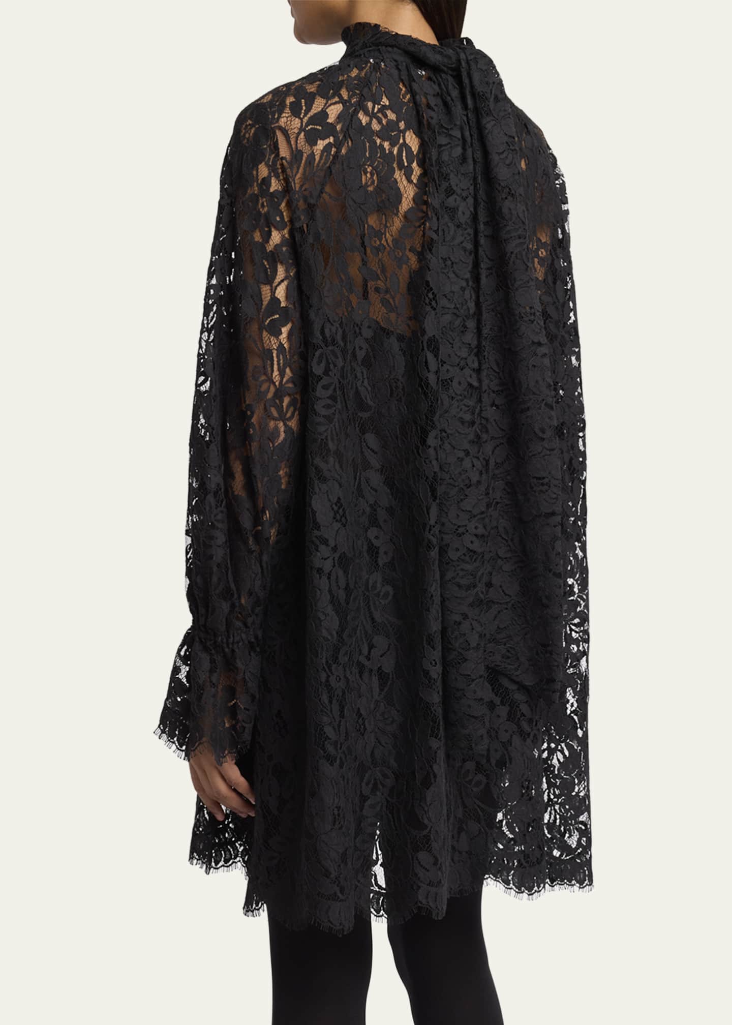 Chloe Turtleneck Long-Sleeve Lace Shift Dress Image 3 of 5