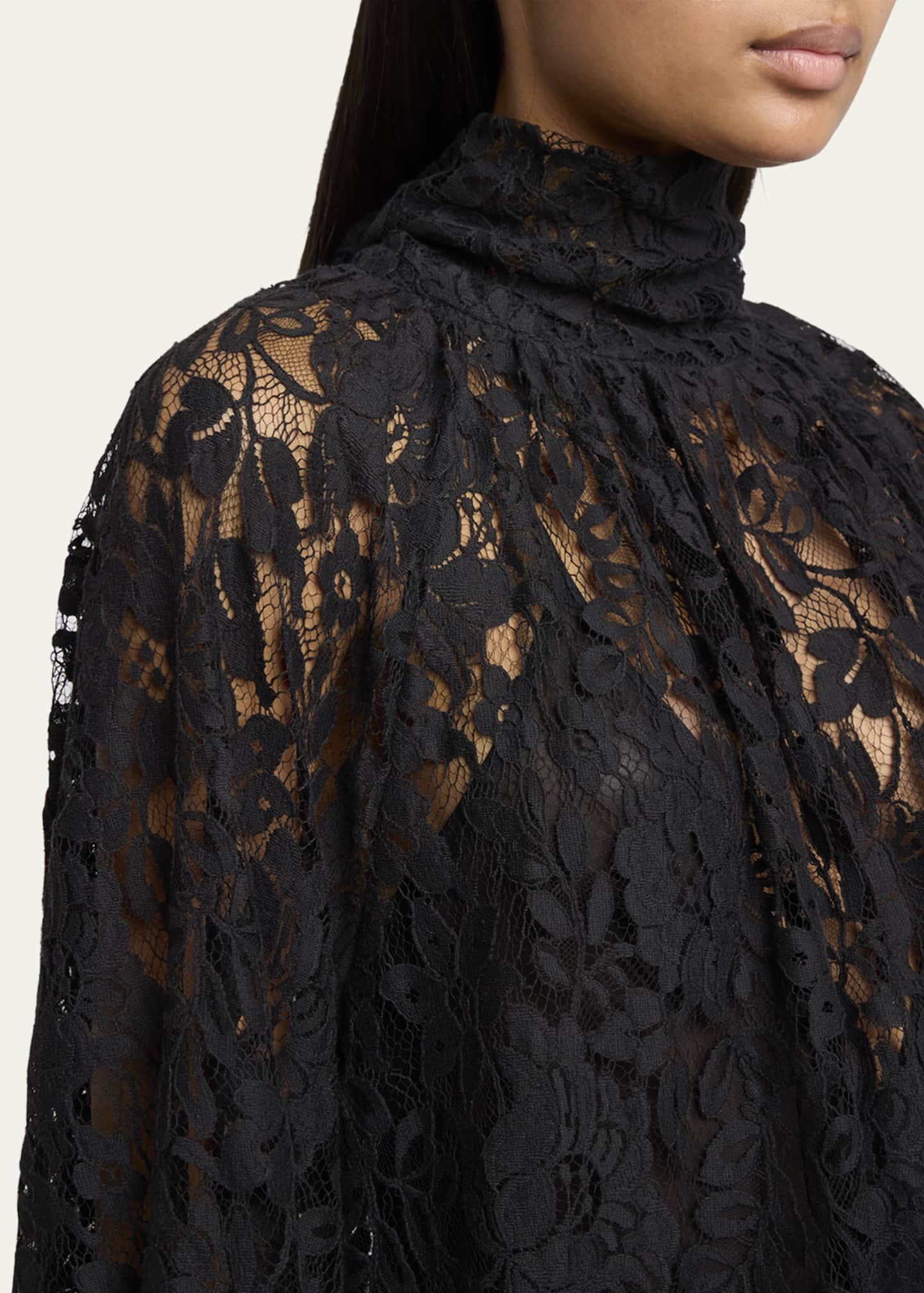 Chloe Turtleneck Long-Sleeve Lace Shift Dress Image 5 of 5