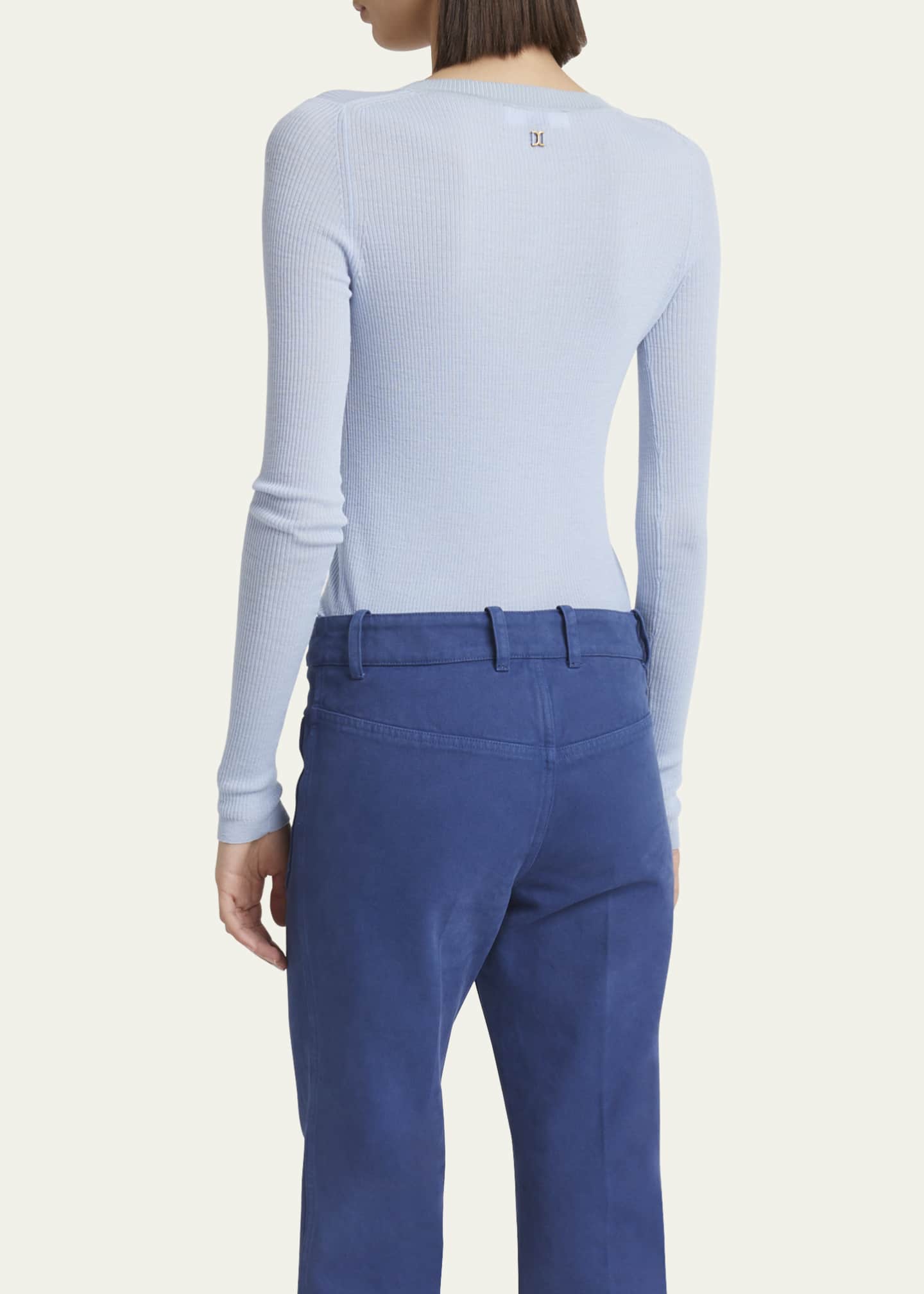 Chloe Ribbed Long-Sleeve Henley Sweater Image 3 of 5