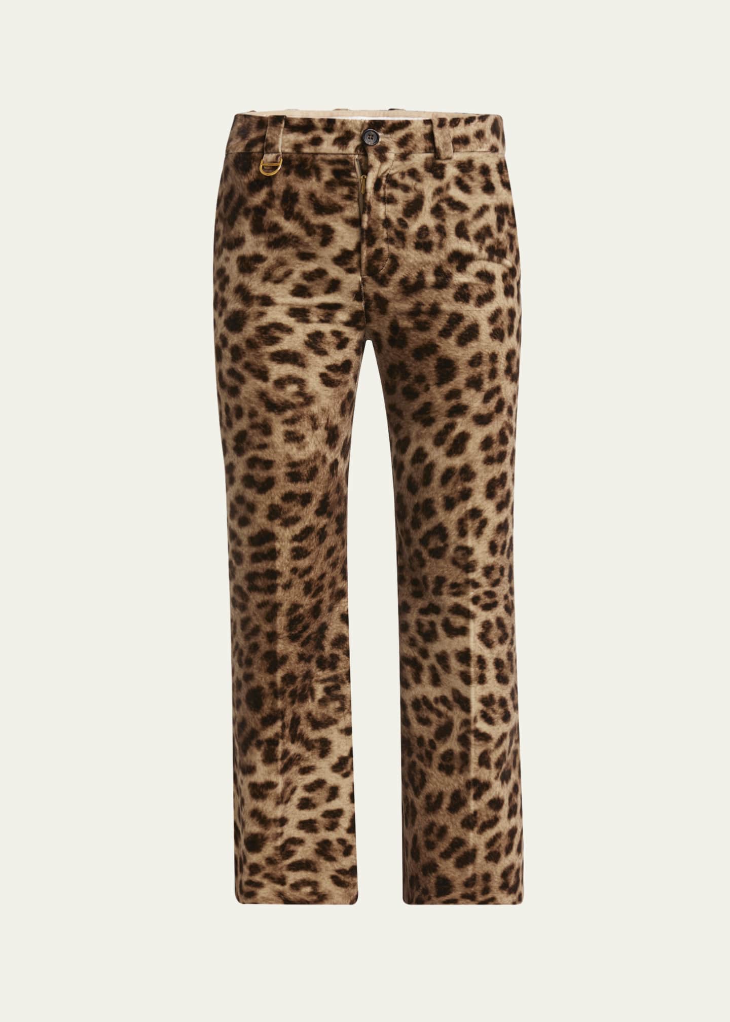 Chloe Leopard-Print Flare Crop Trousers Image 1 of 5