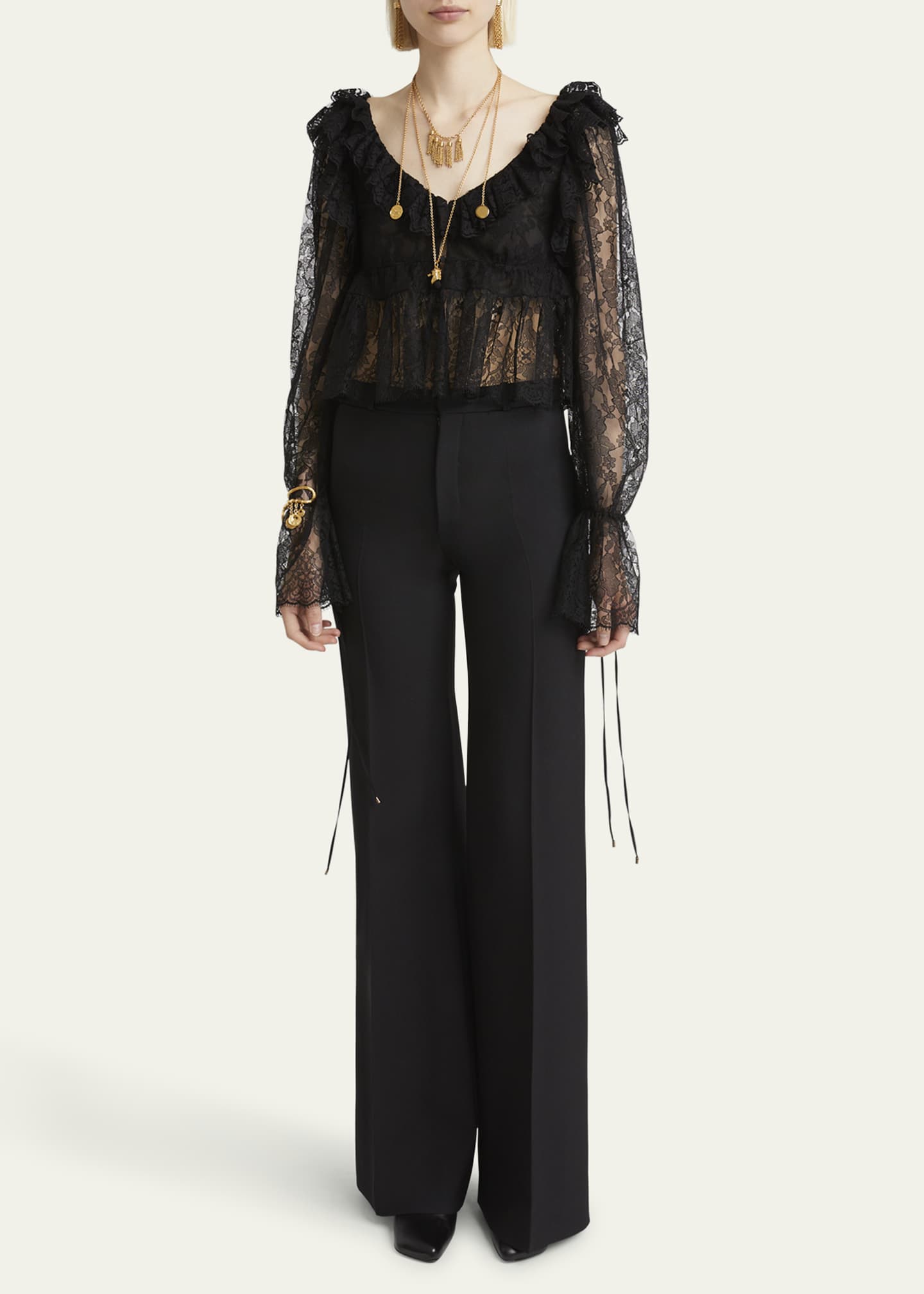 Chloe Lace Crop Peplum Top Image 2 of 5