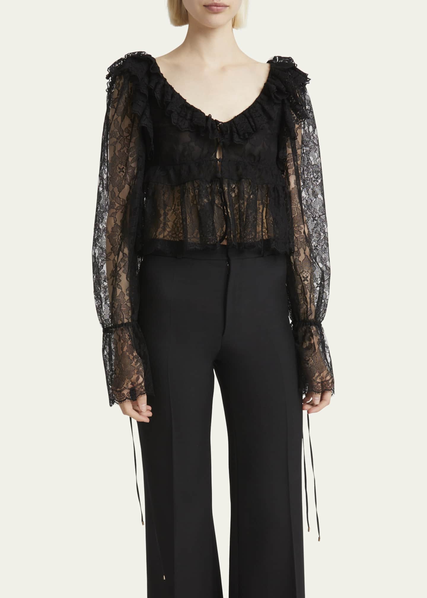 Chloe Lace Crop Peplum Top Image 4 of 5