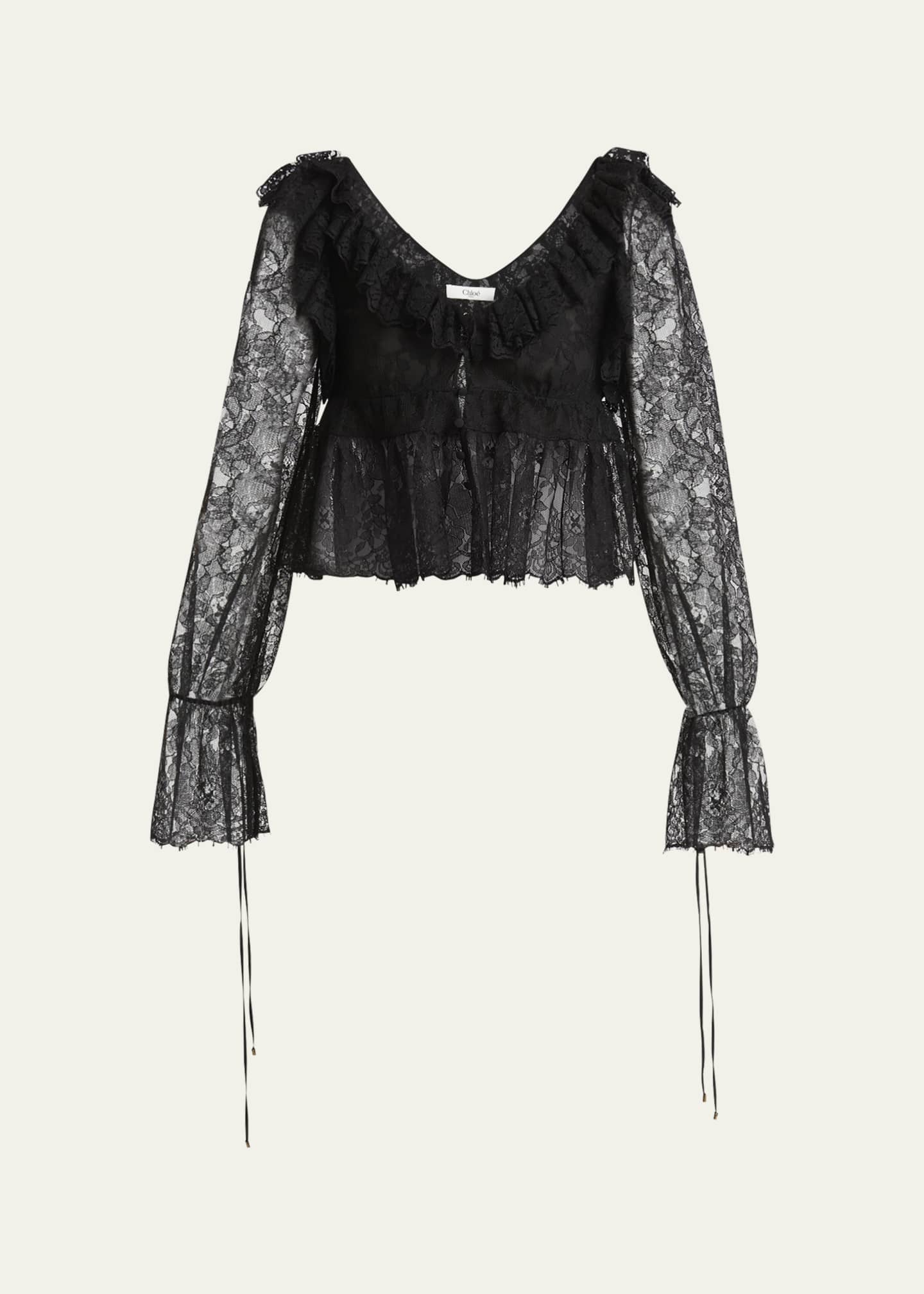 Chloe Lace Crop Peplum Top Image 1 of 5