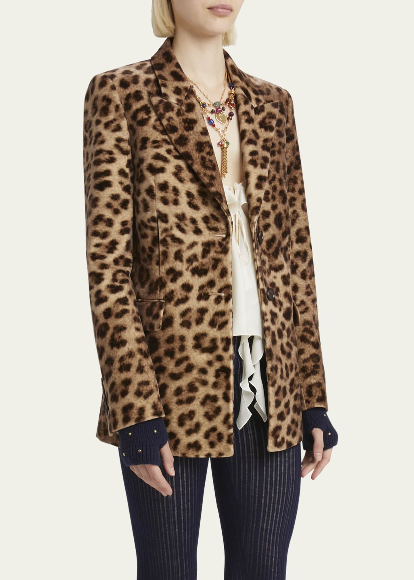 Chloe Leopard-Print SIngle-Breasted Jacket Image 4 of 5