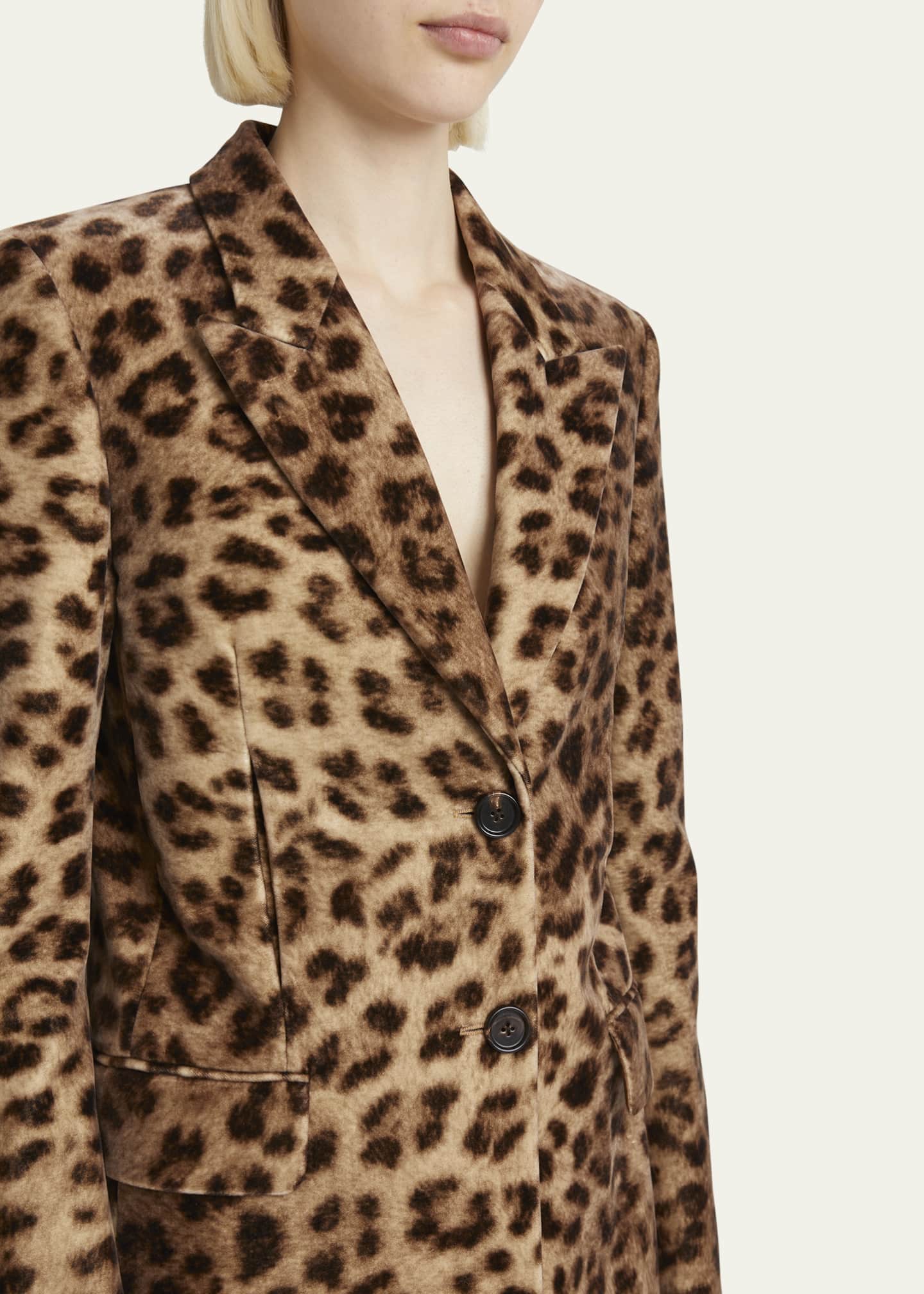Chloe Leopard-Print SIngle-Breasted Jacket Image 5 of 5