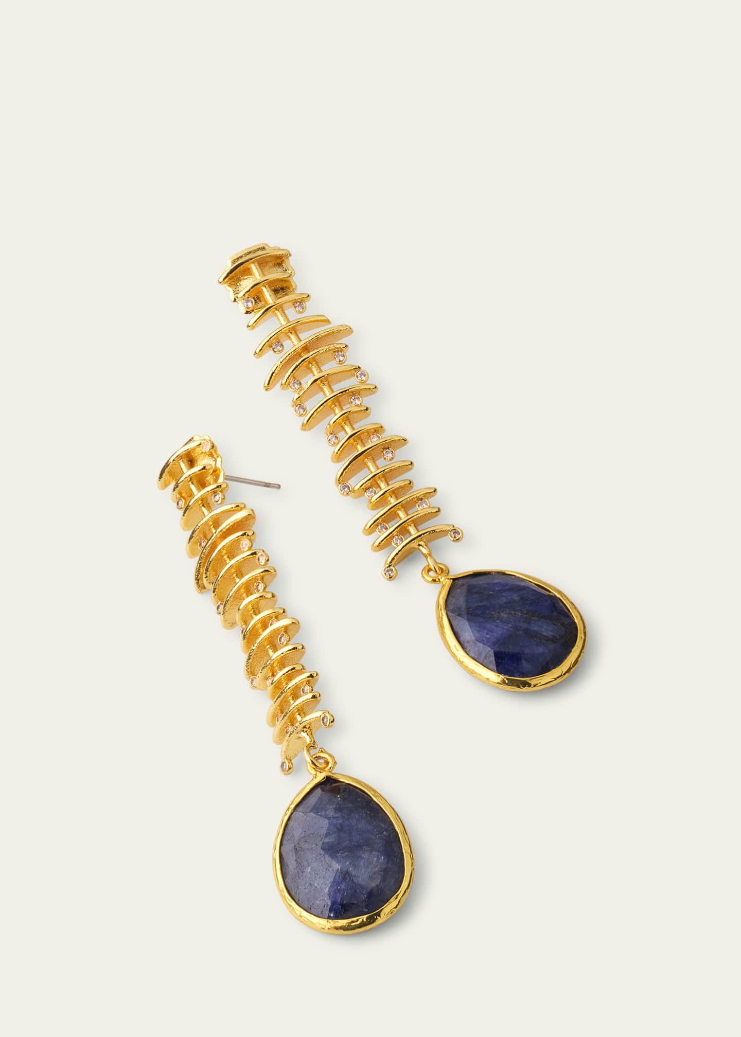 V.BELLAN Spine Earrings with Lapis Image 3 of 4