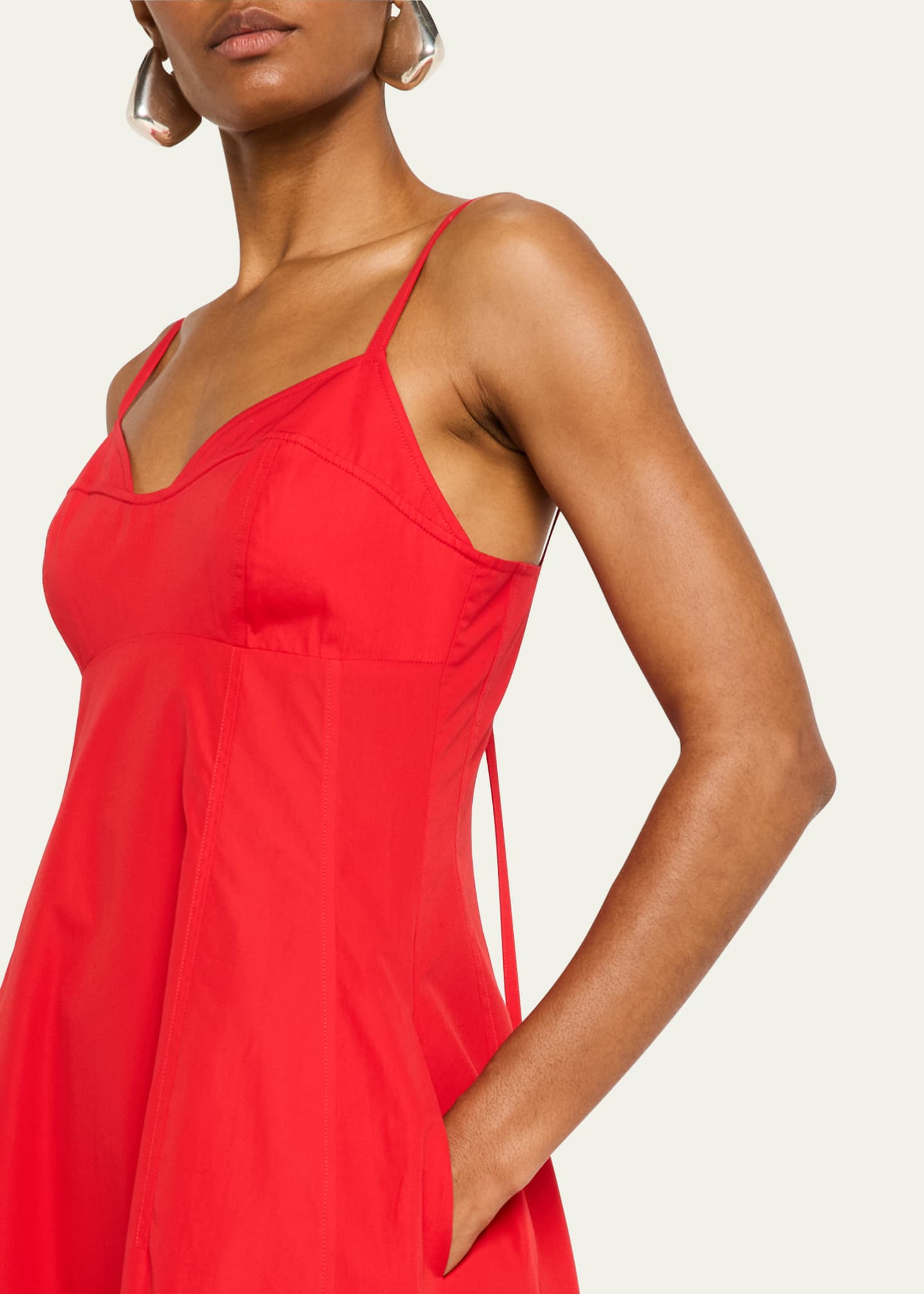 Co Bustier-Cut Sleeveless Cotton Midi Dress - Bergdorf Goodman