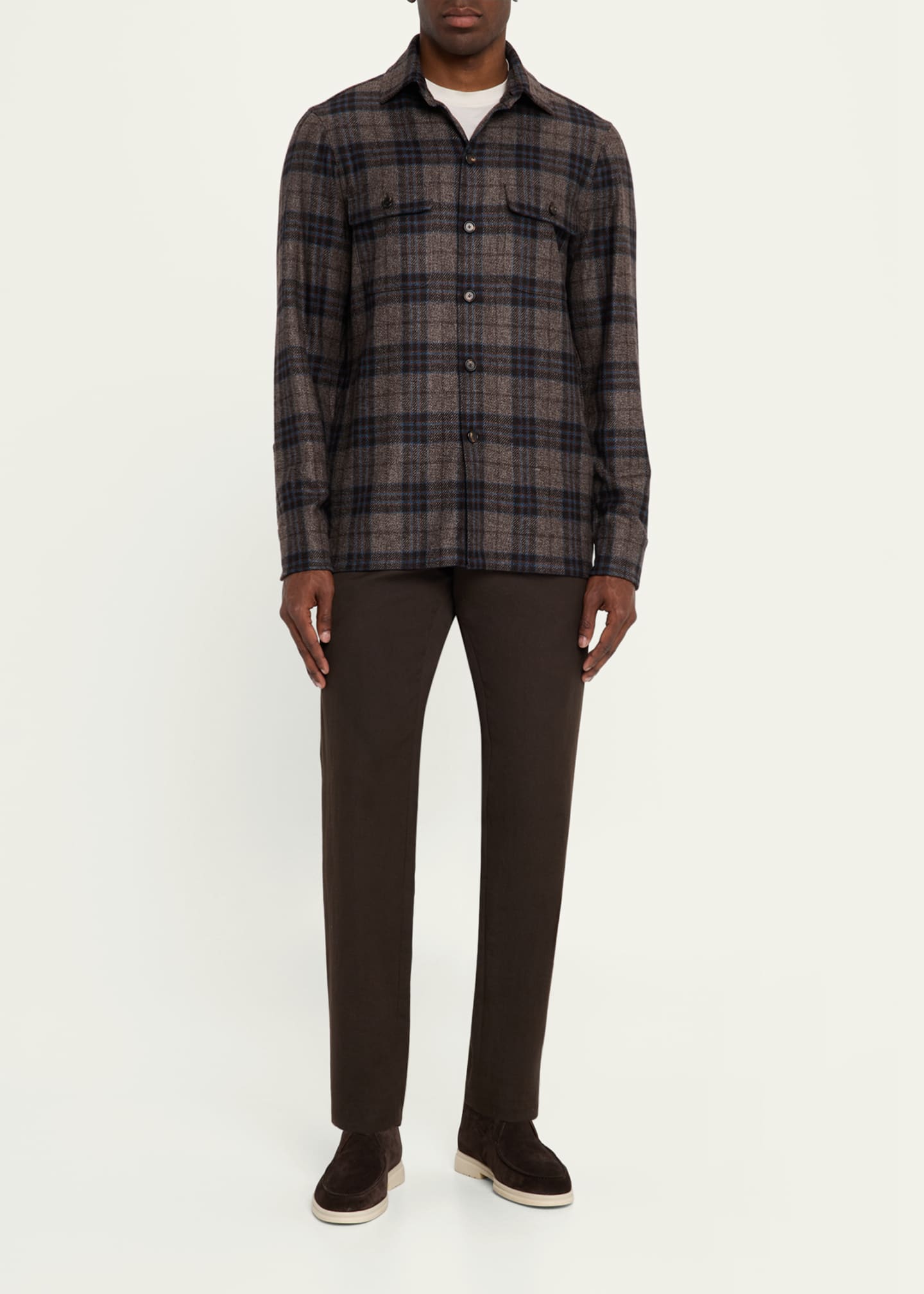 Cesare Attolini Men's Plaid Cashmere Jacket Image 2 of 5