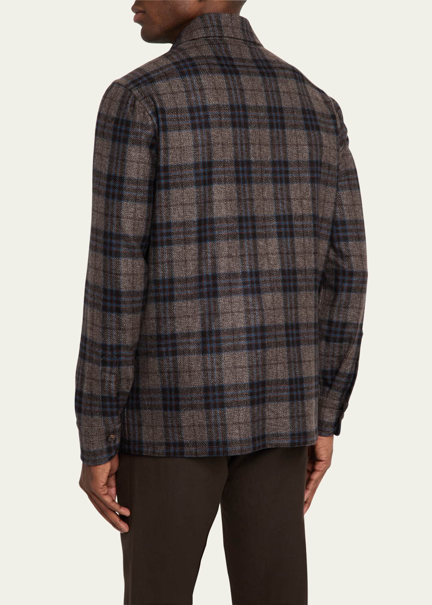 Cesare Attolini Men's Plaid Cashmere Jacket Image 3 of 5
