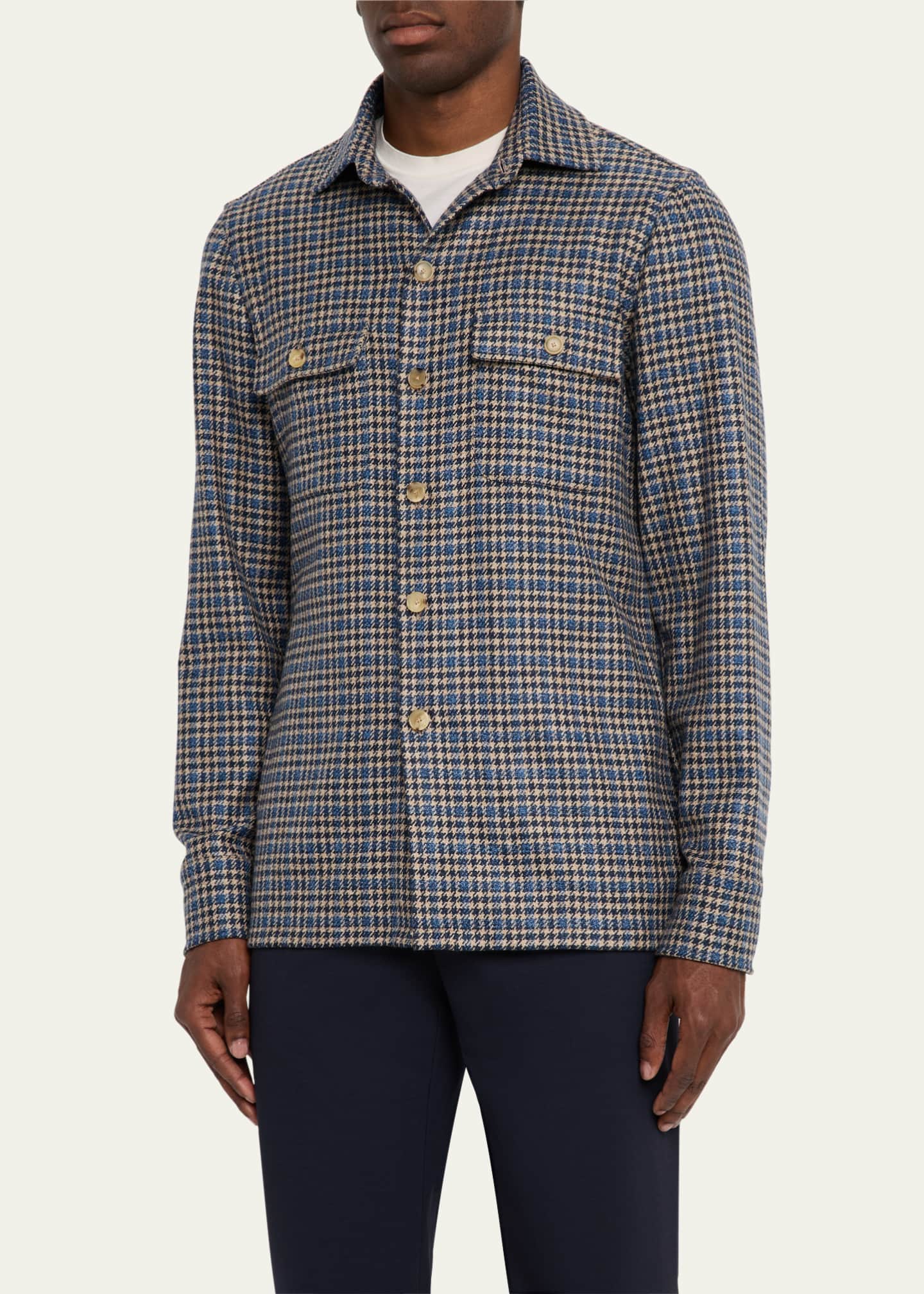 Cesare Attolini Men's Plaid Cashmere Jacket Image 4 of 5
