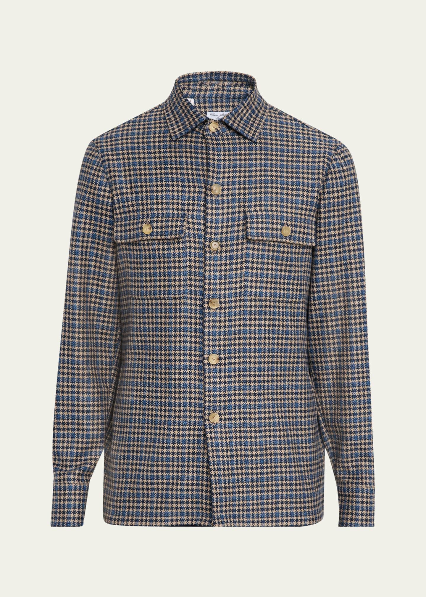 Cesare Attolini Men's Plaid Cashmere Jacket Image 1 of 5