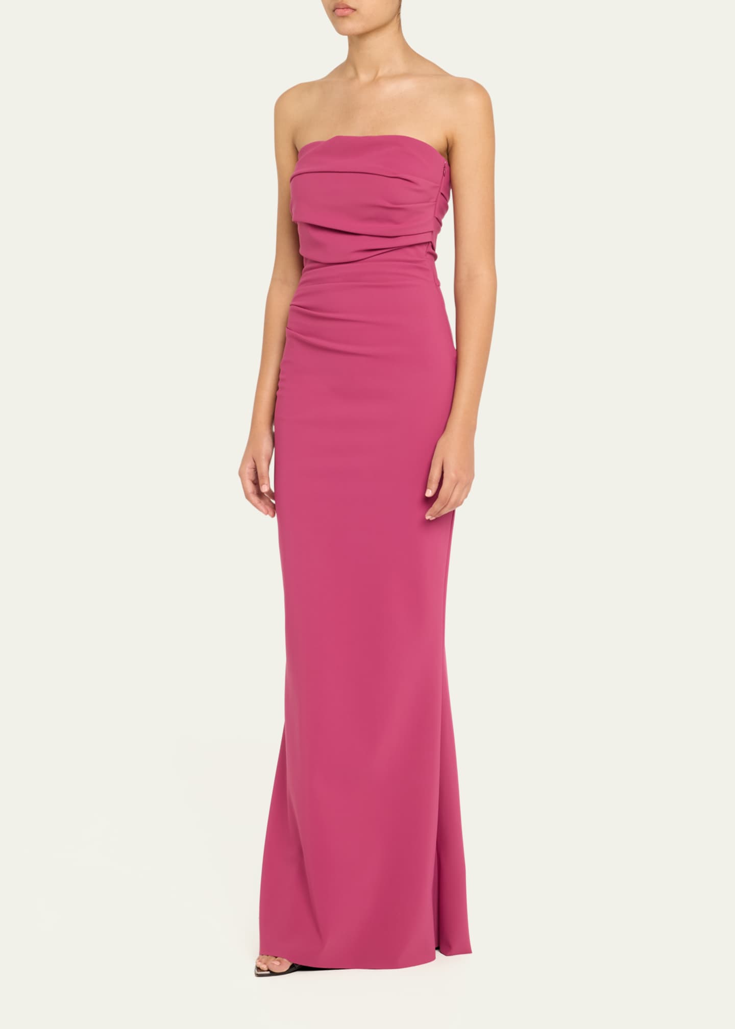 Chiara Boni La Petite Robe Irya Ruched Strapless Gown Image 4 of 5