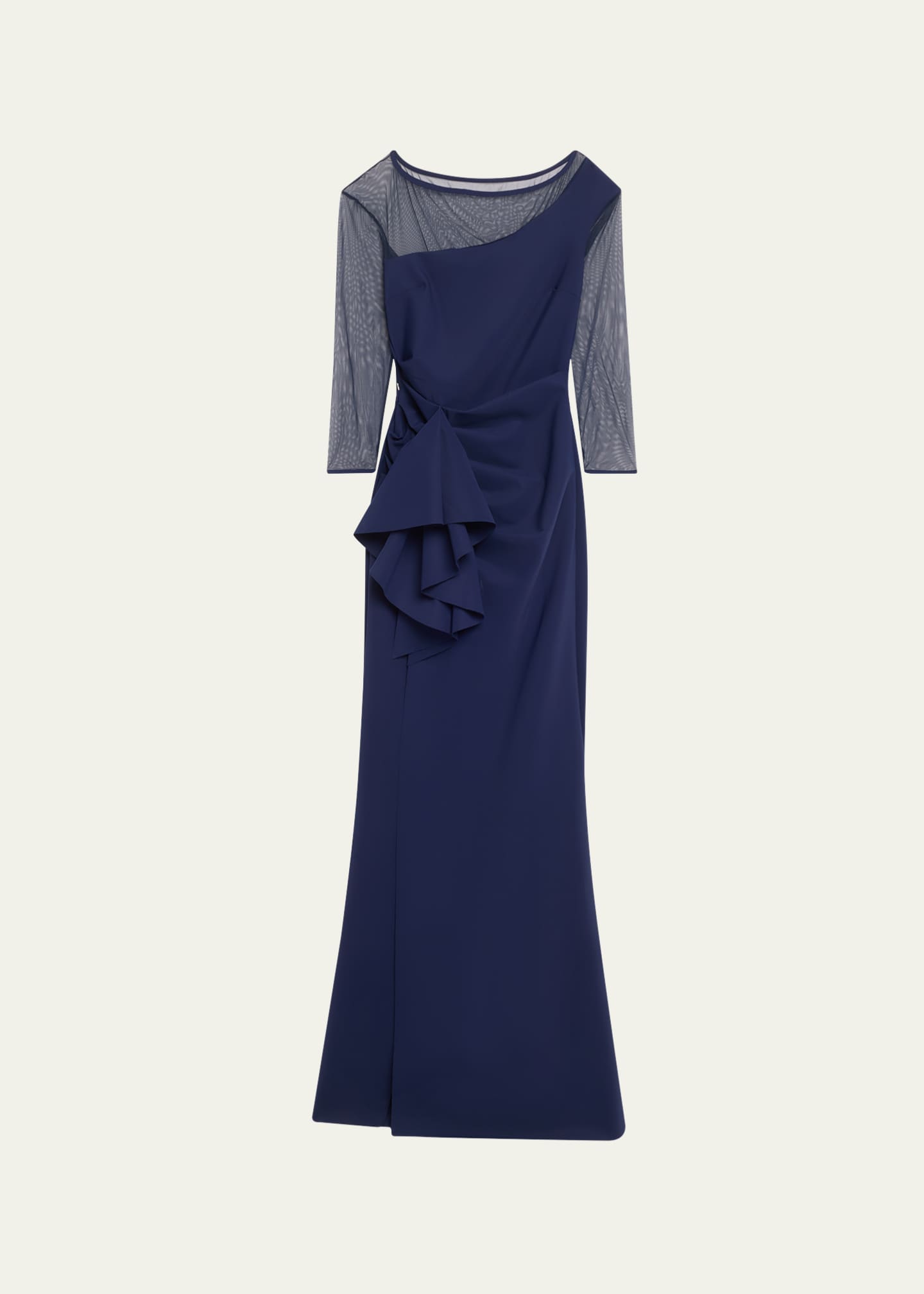 Chiara Boni La Petite Robe Aroma Draped Illusion Gown Image 1 of 5