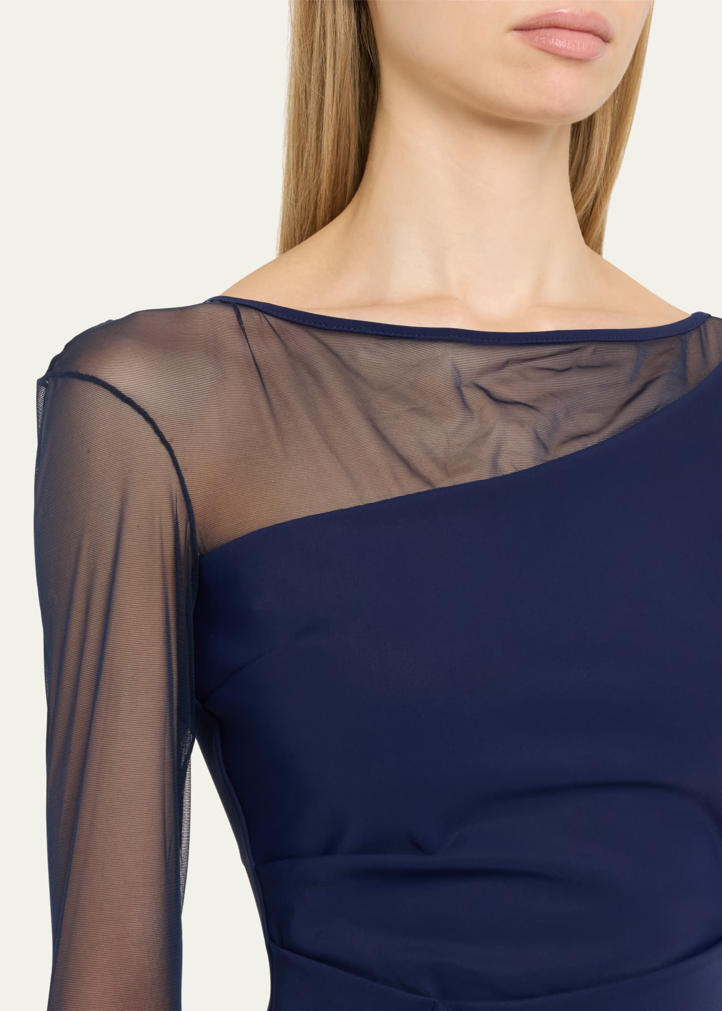 Chiara Boni La Petite Robe Aroma Draped Illusion Gown Bergdorf Goodman