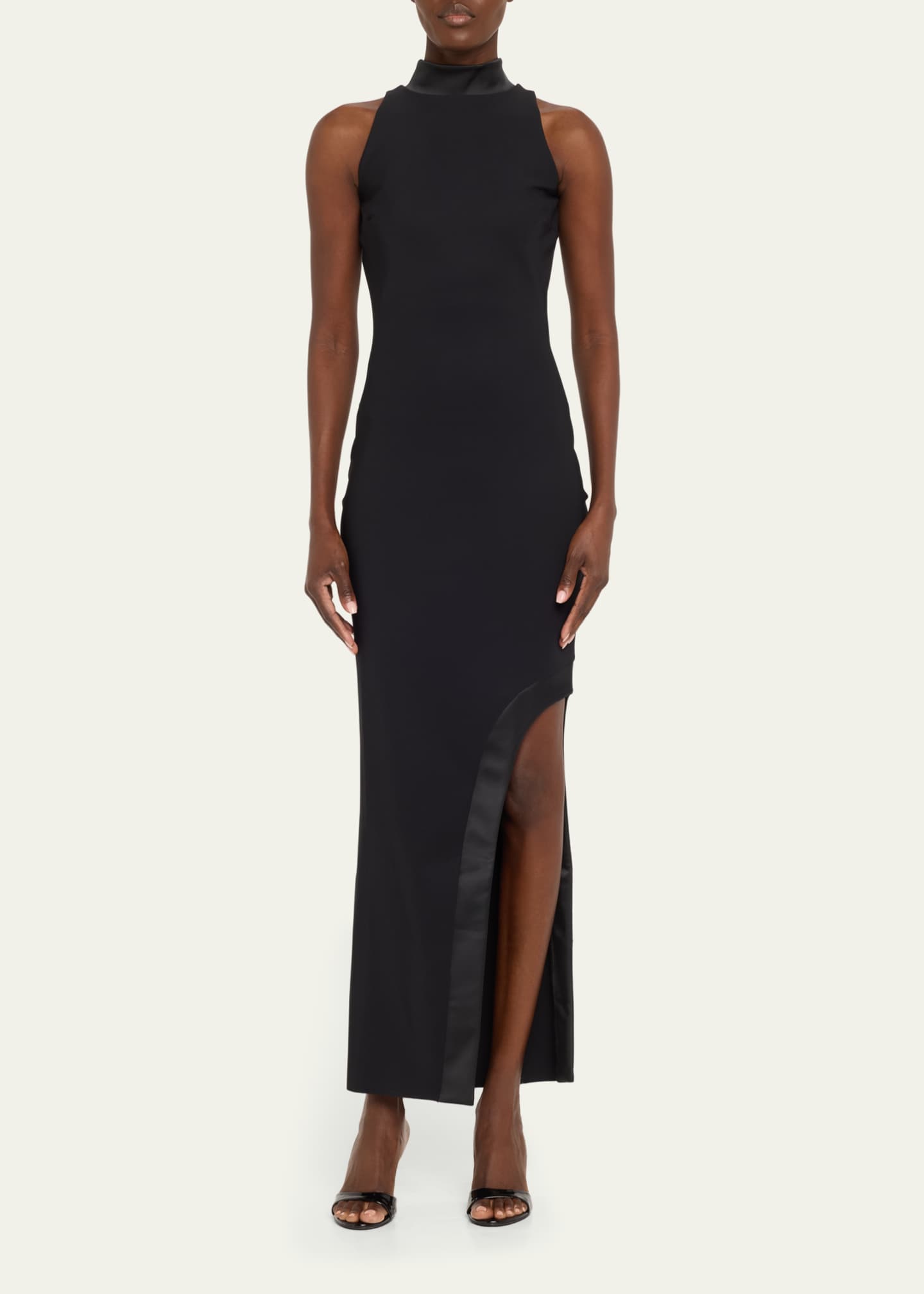 Settariella Satin-Trim Jersey Column Gown - Thumbnail 2