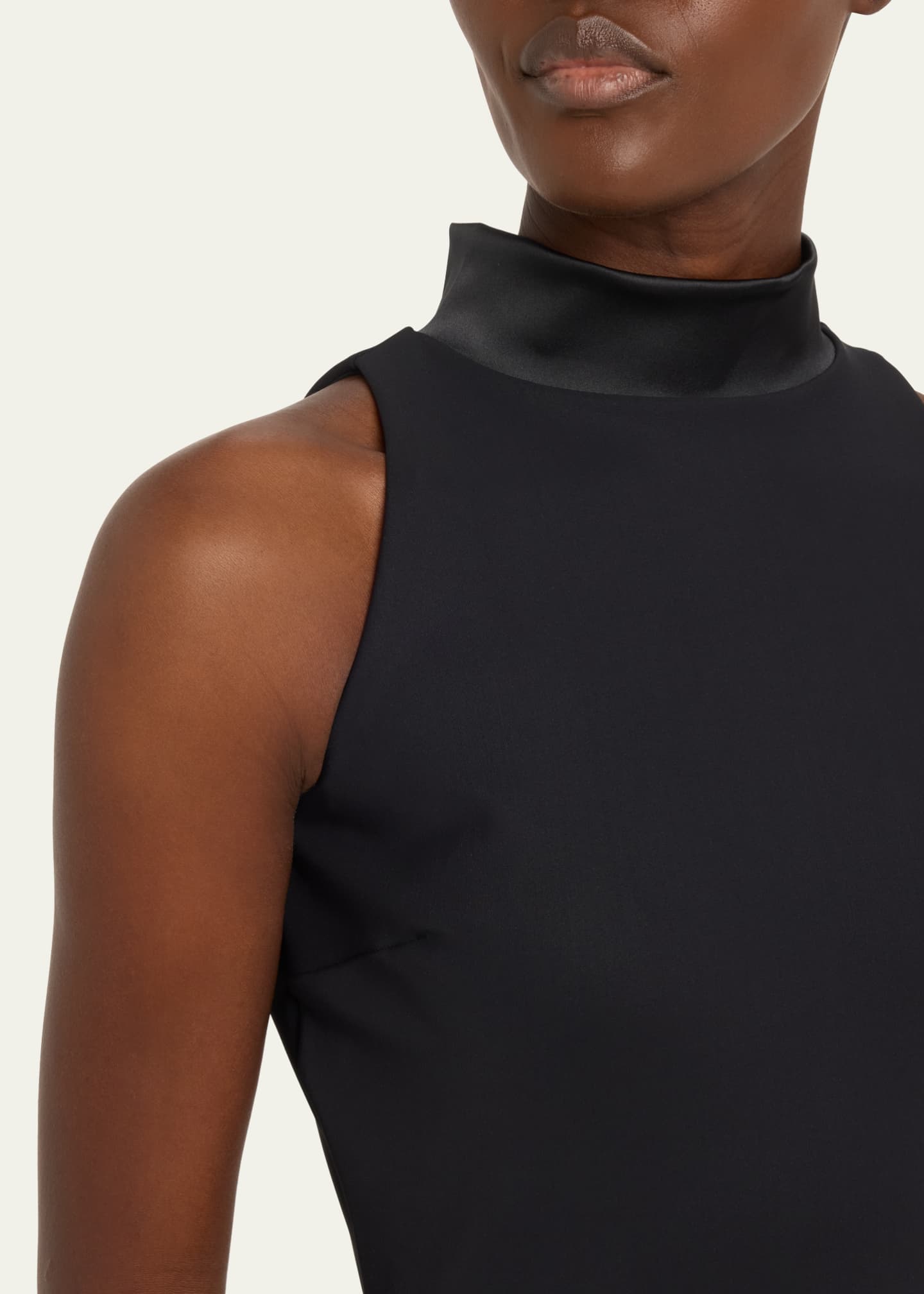 Settariella Satin-Trim Jersey Column Gown - Thumbnail 5