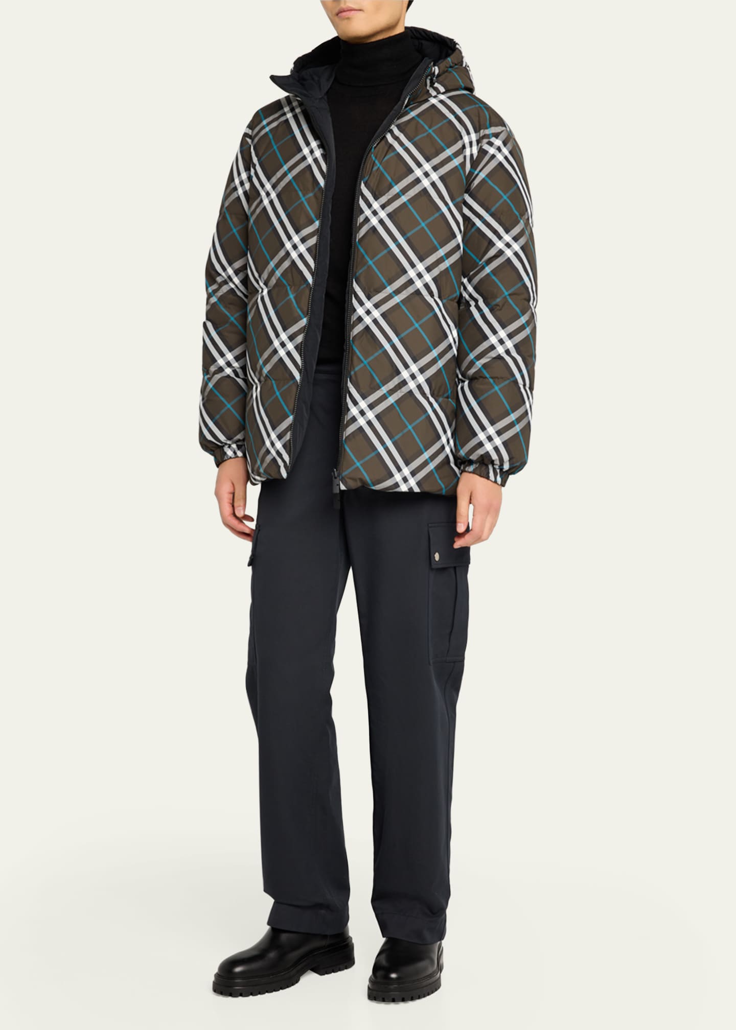 Burberry Men's Reversible EKD Check Puffer Jacket Image 2 of 5