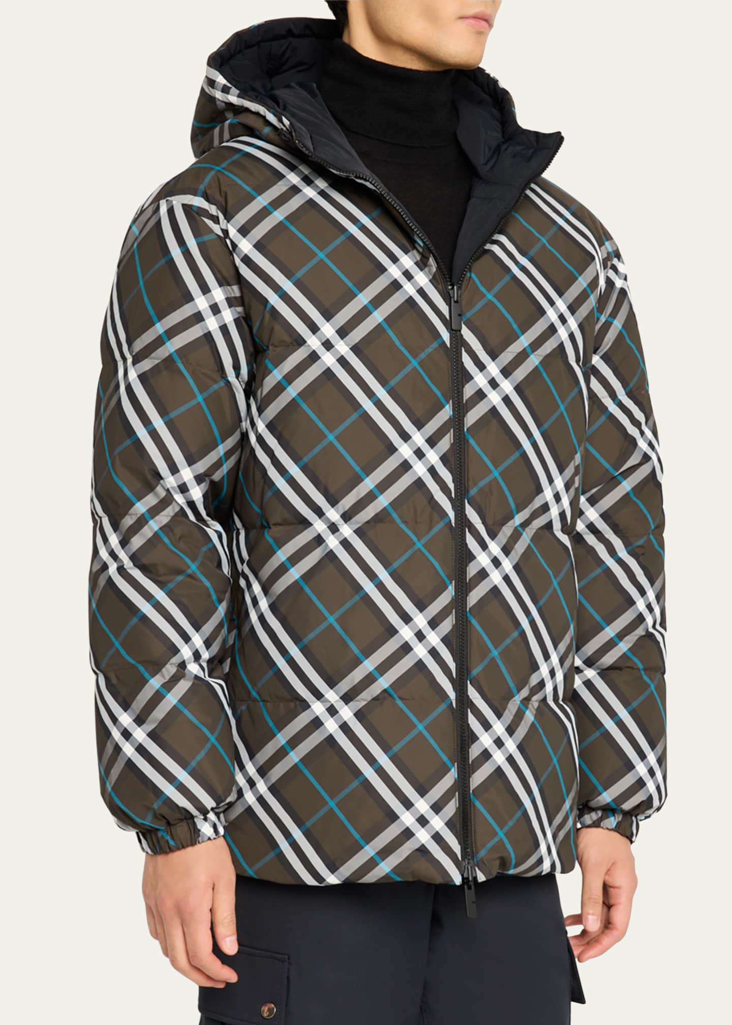 Burberry Men's Reversible EKD Check Puffer Jacket Image 4 of 5