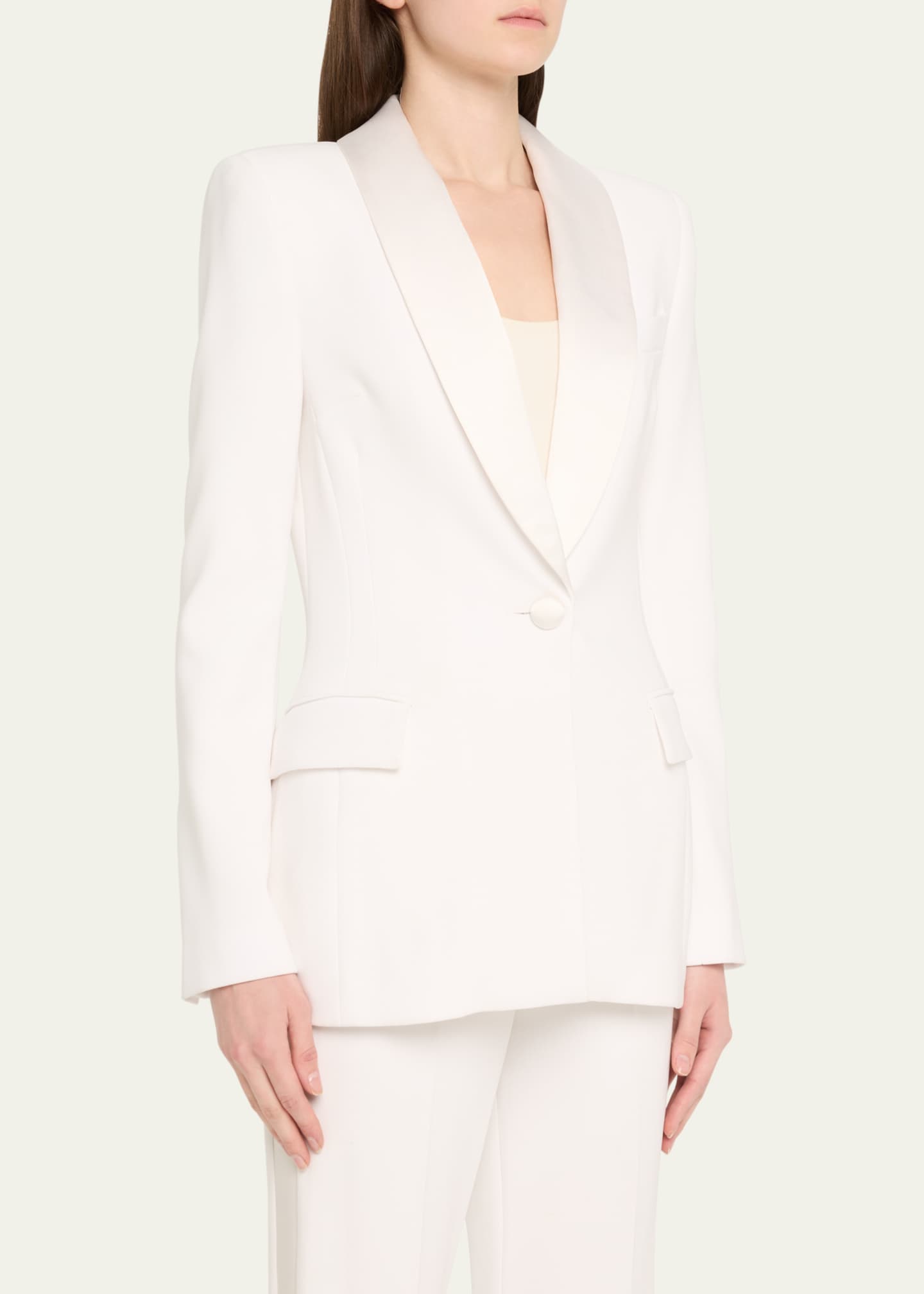 Sergio Hudson Satin Shawl Lapel One-Button Blazer Image 4 of 5