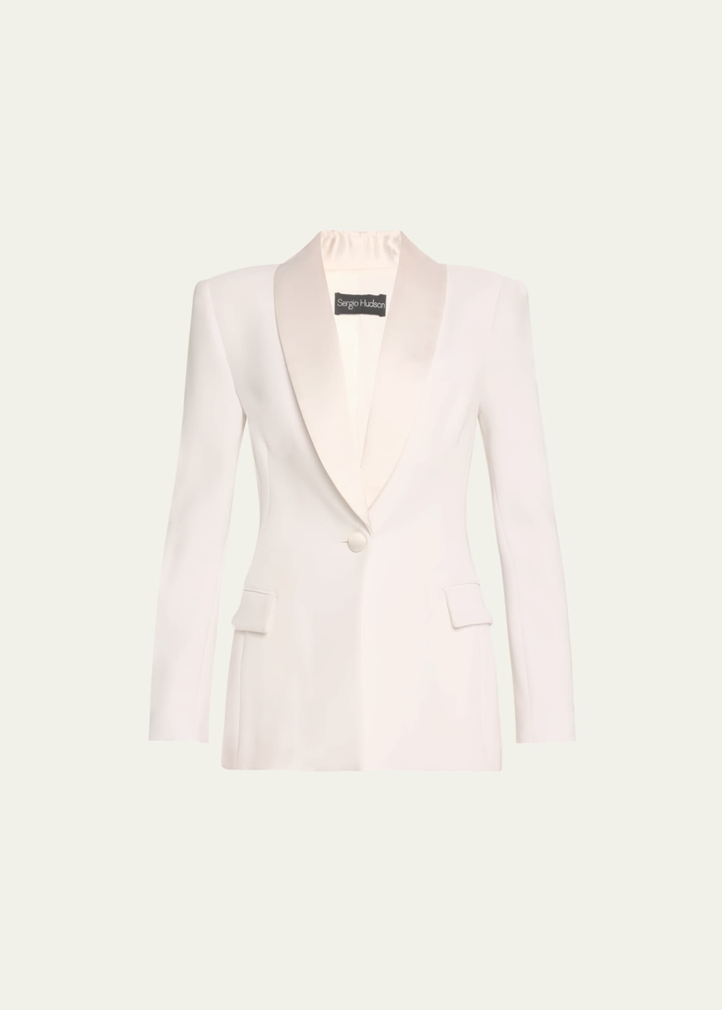 Sergio Hudson Satin Shawl Lapel One-Button Blazer Image 1 of 5
