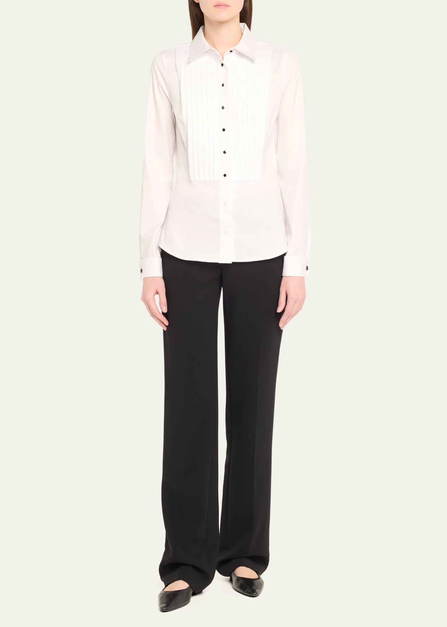 Sergio Hudson Pleated Bib Tuxedo Shirt Image 2 of 5