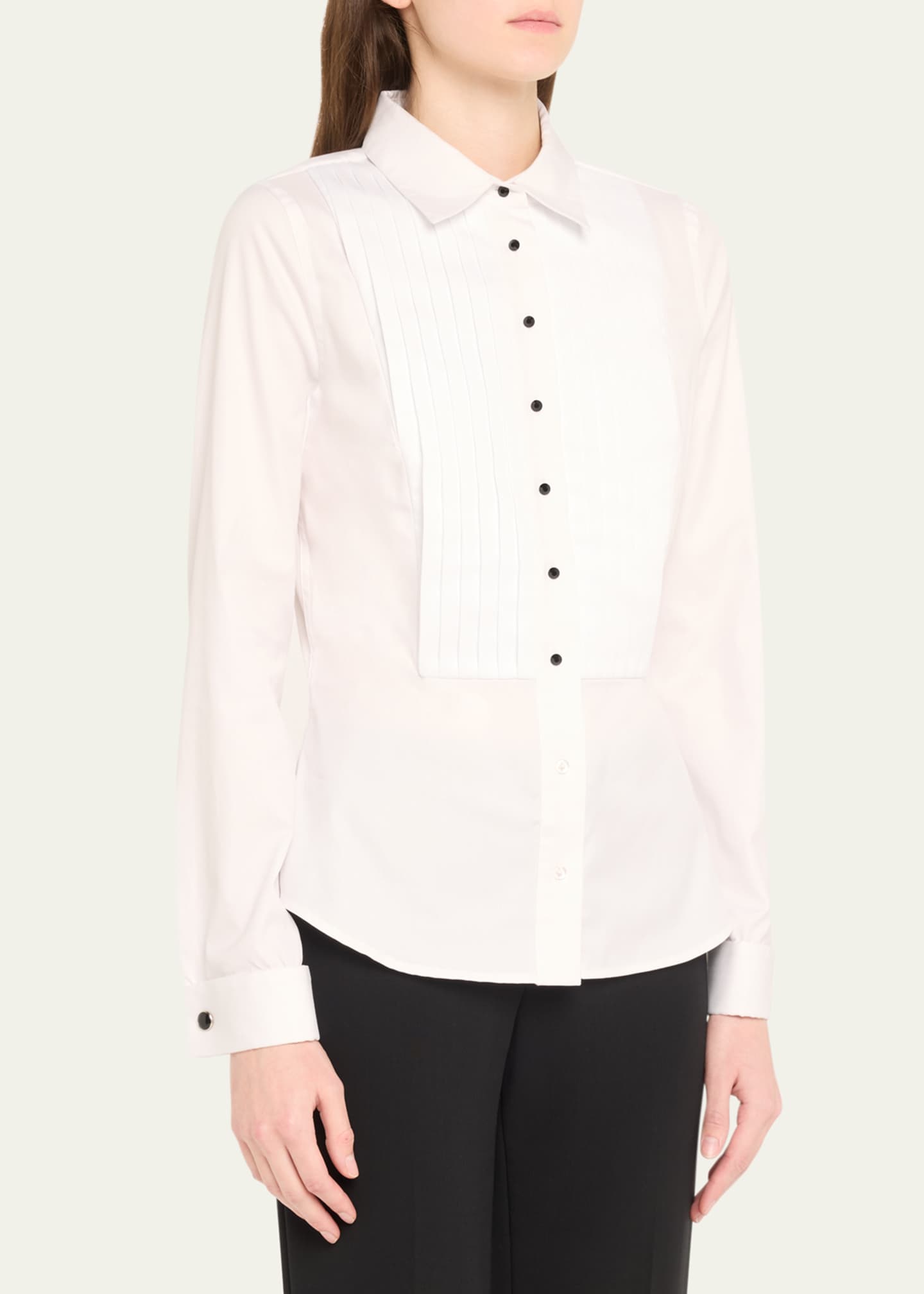 Sergio Hudson Pleated Bib Tuxedo Shirt Image 4 of 5