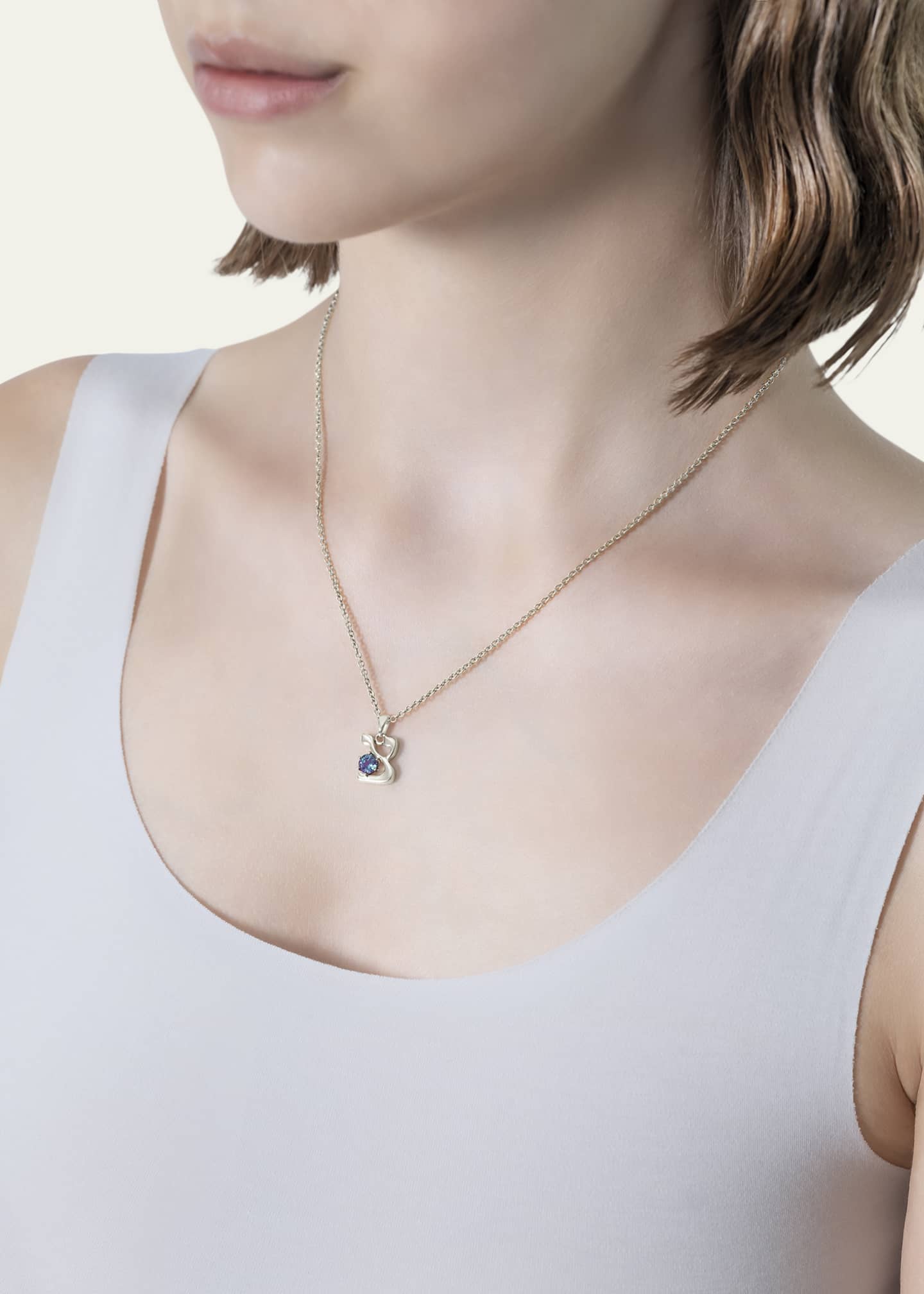 Procaccia Jewelry 18K Gold Hebrew ZADI Initial Necklace Image 2 of 4