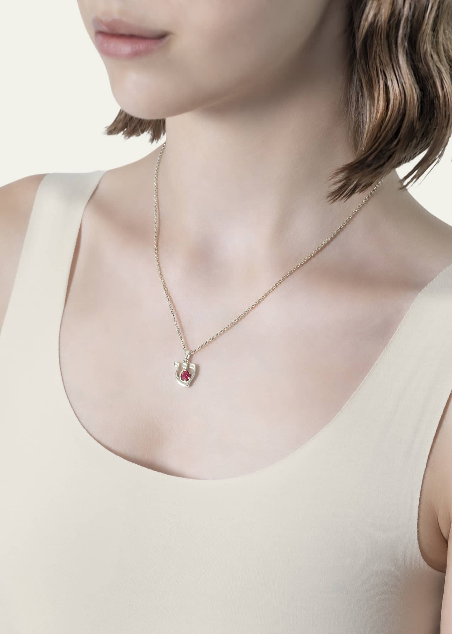 Procaccia Jewelry 18K Gold Hebrew SHIN Initial Necklace Image 2 of 4