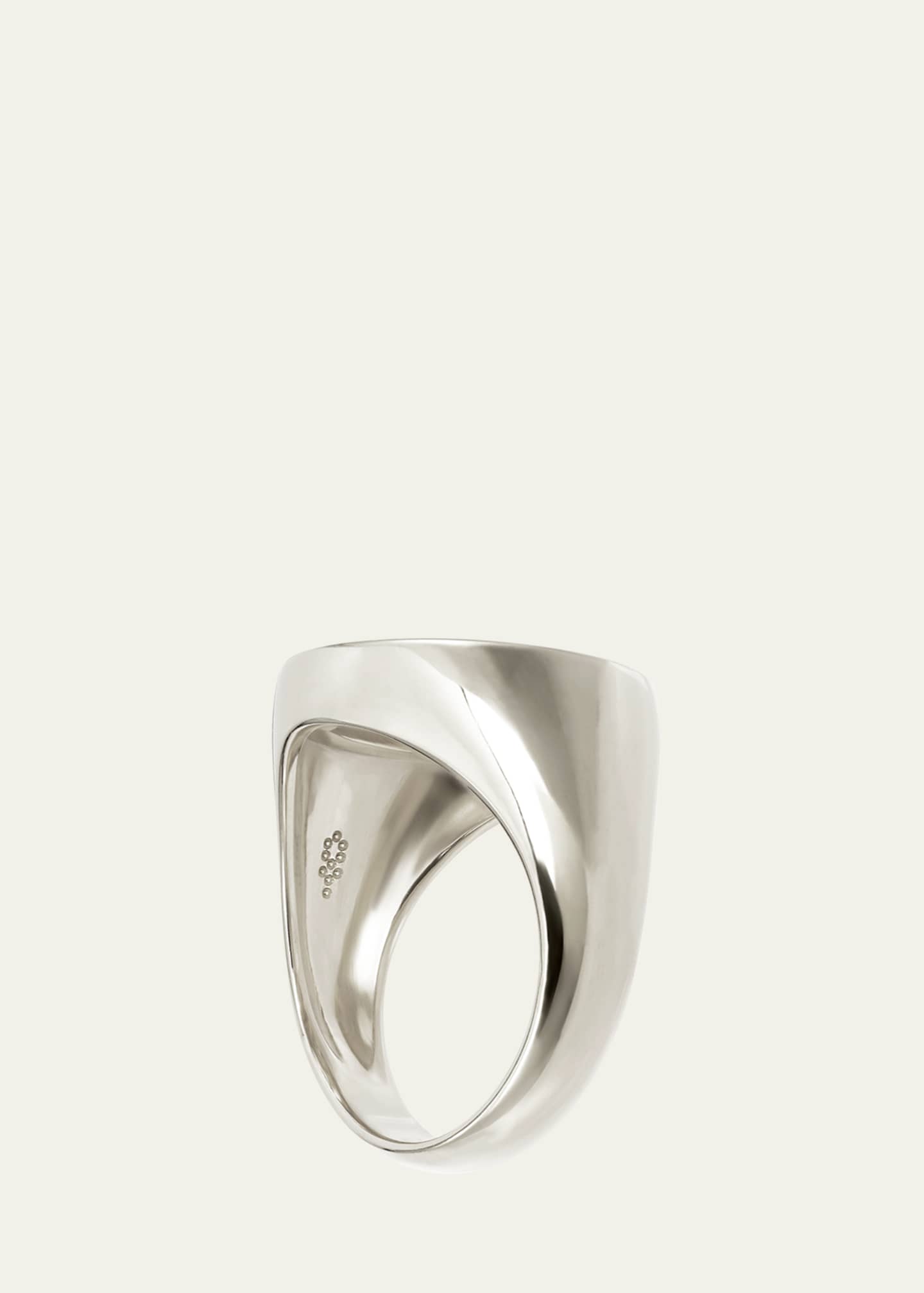 Procaccia Jewelry 18K Gold Hebrew GIMEL Initial Signet Ring Image 3 of 4