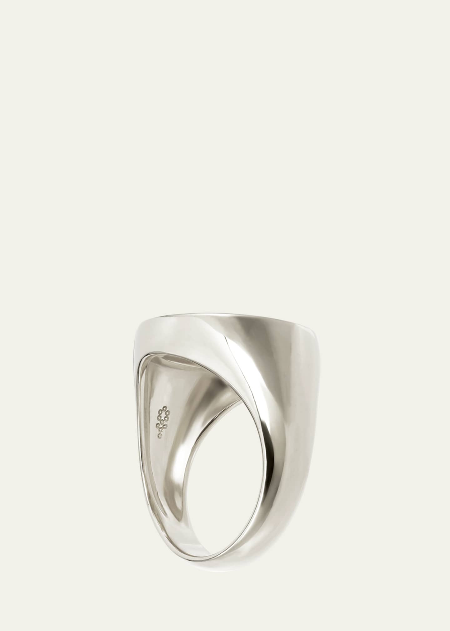 Procaccia Jewelry 18K Gold Hebrew AYN Initial Signet Ring Image 3 of 4