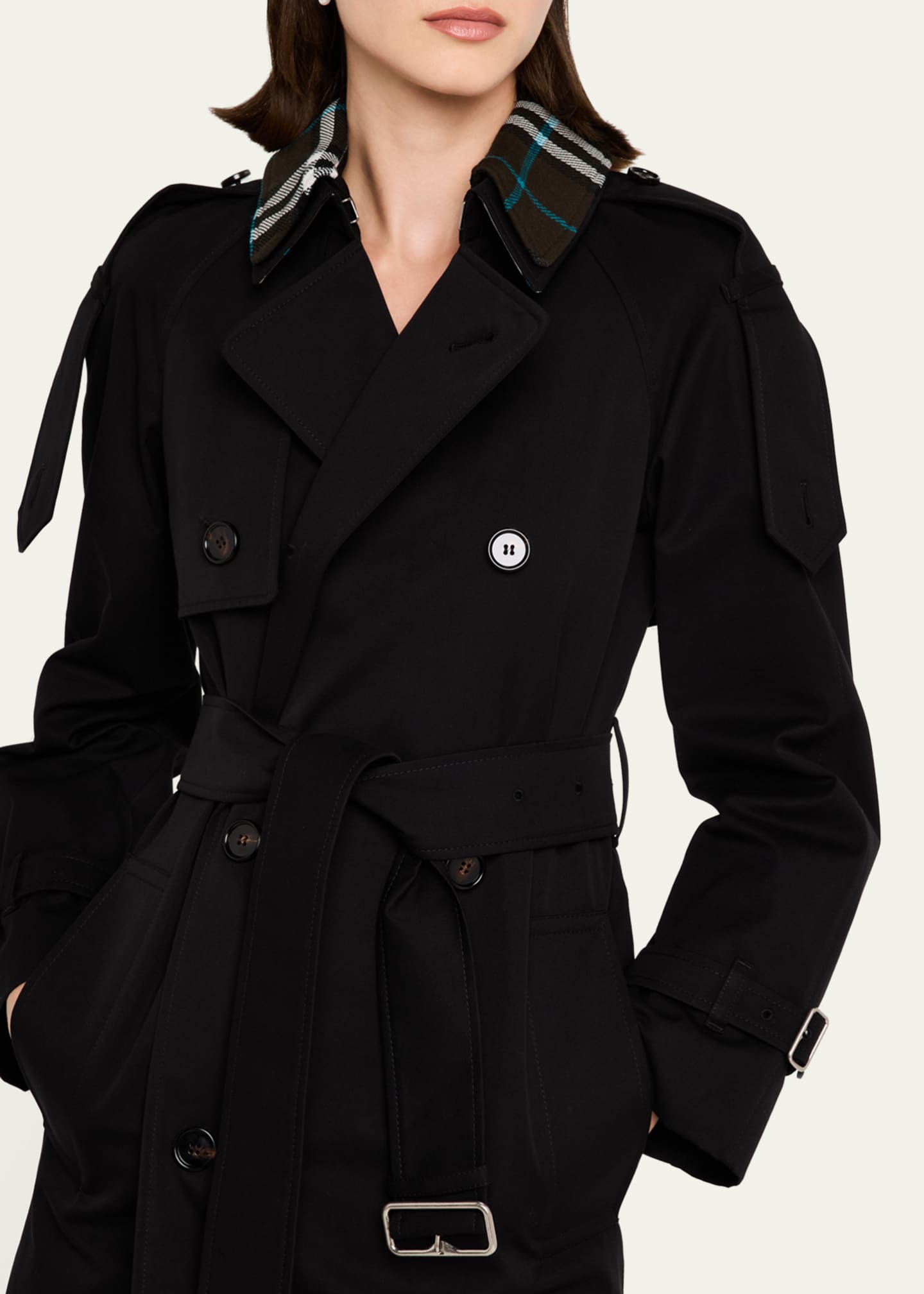 Versace | Barocco Jacquard Double-Breasted Belted Trench Coat