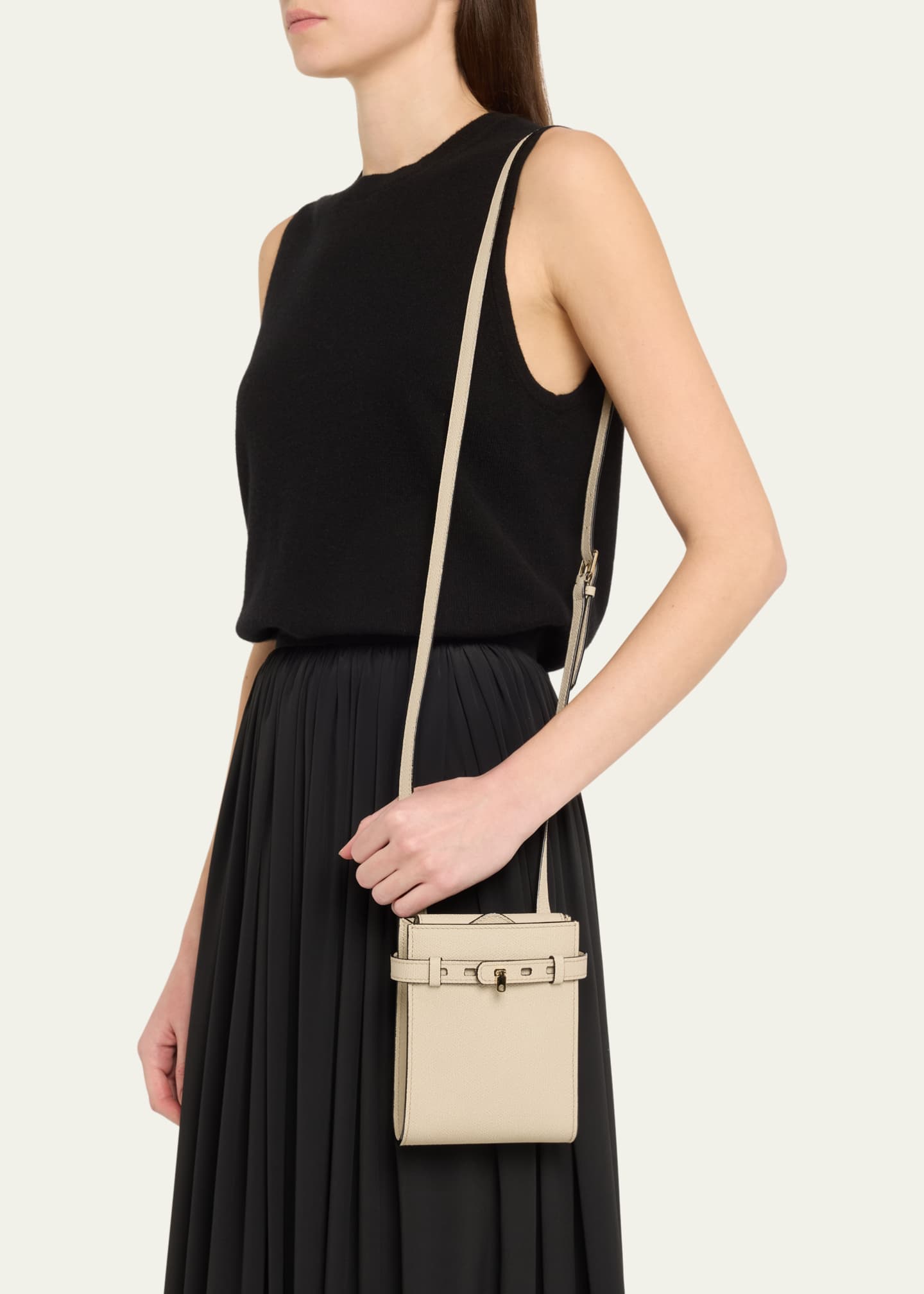 Valextra B Tracollina Slim Calfskin Crossbody Bag Image 2 of 6