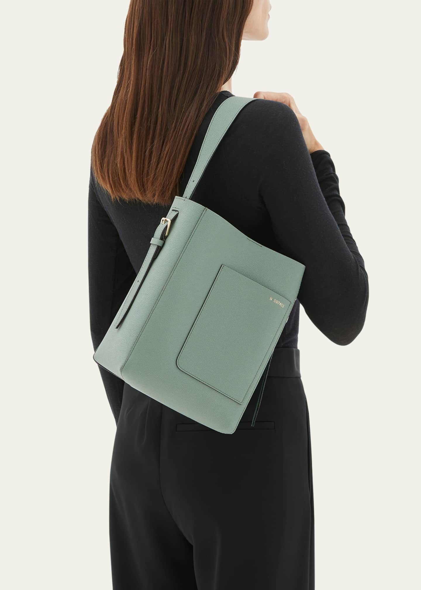 Valextra Secchiello Small Leather Bucket Bag Image 2 of 4