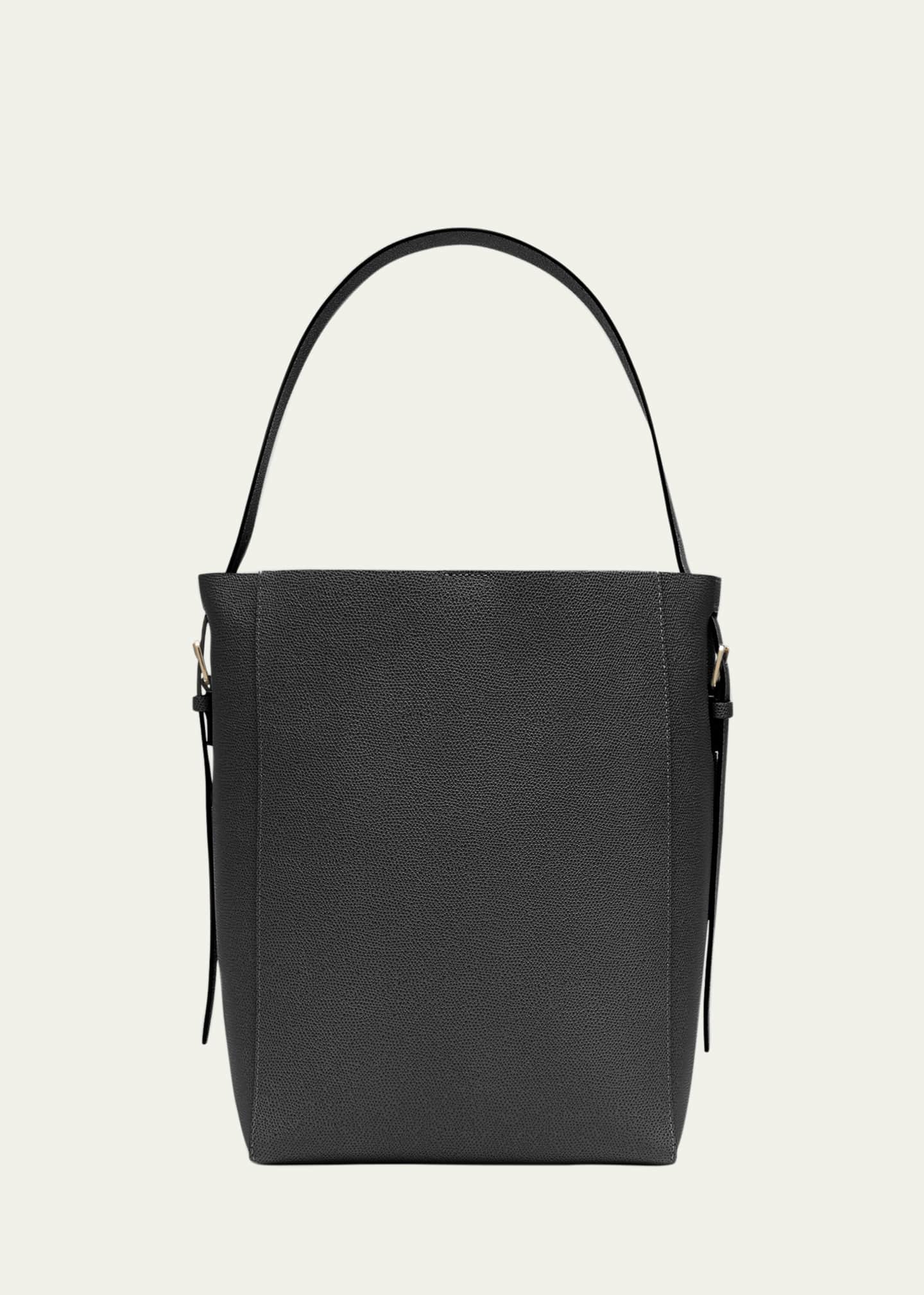 Valextra Secchiello Medium Leather Bucket Bag Image 3 of 4