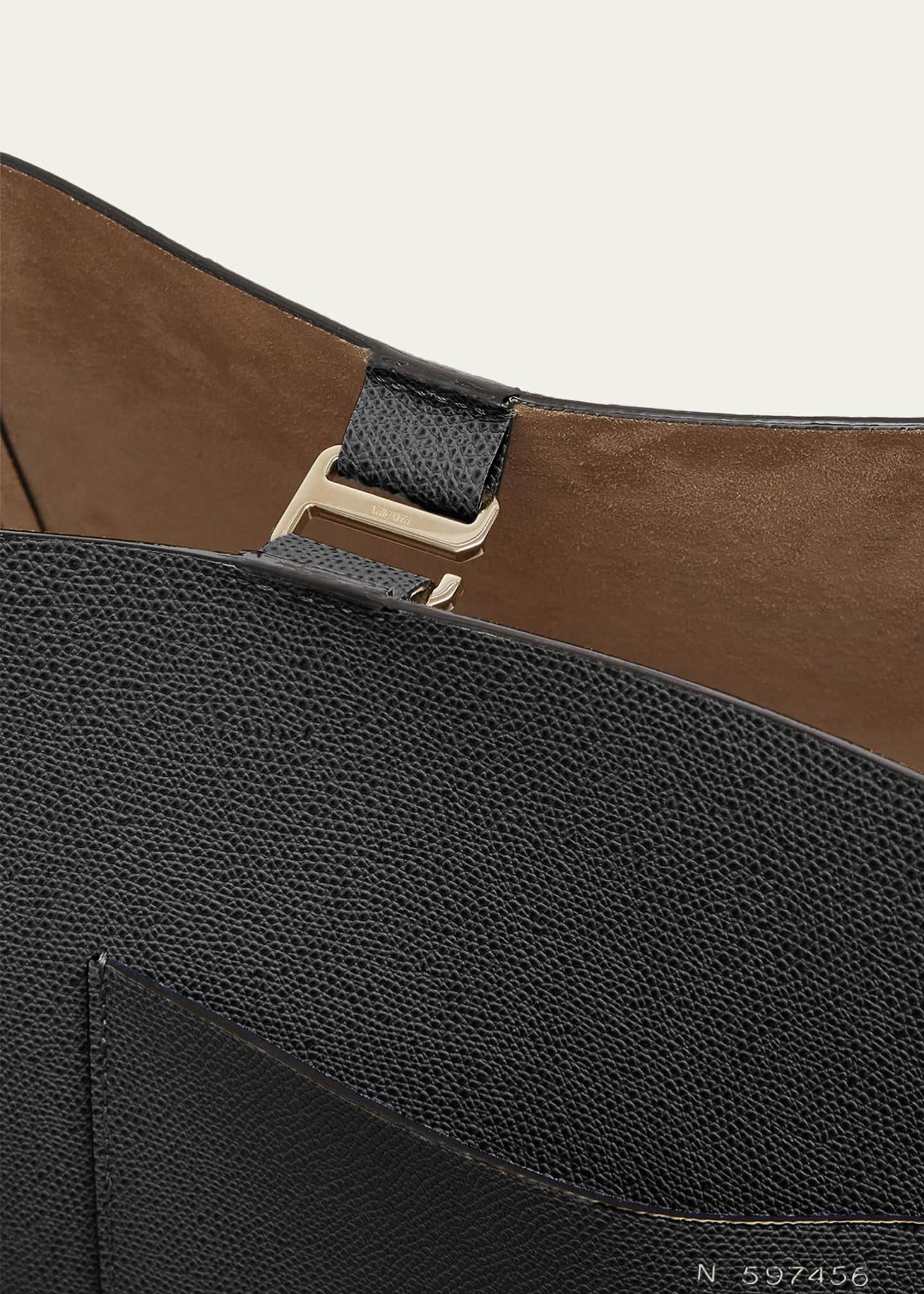 Valextra Secchiello Medium Leather Bucket Bag Image 4 of 4