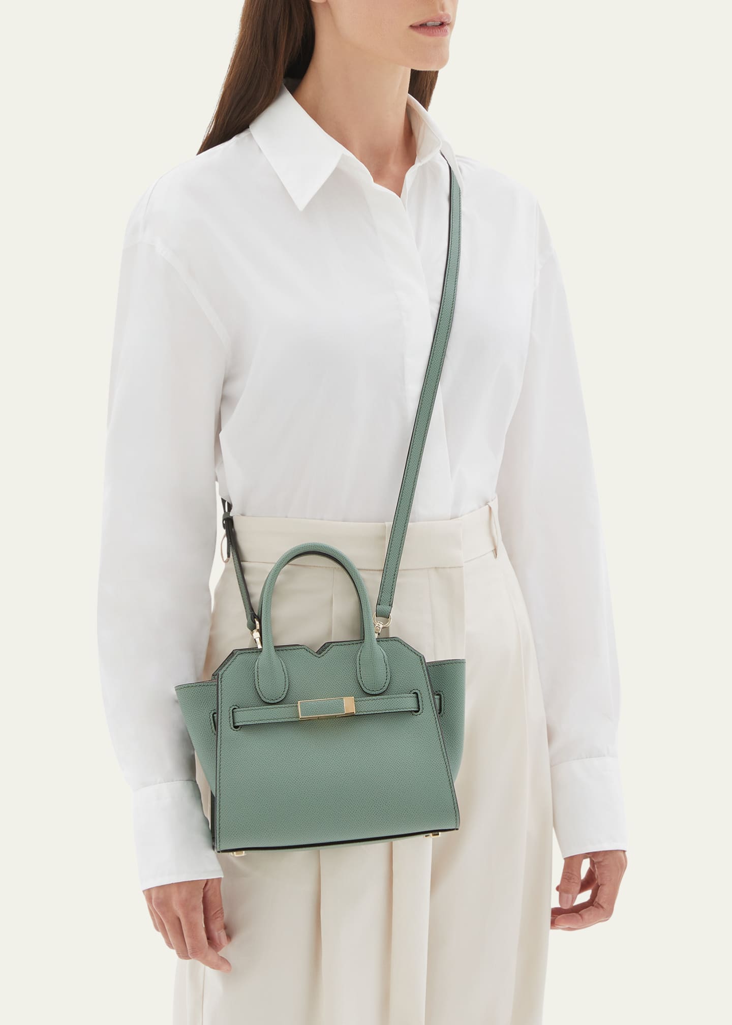 Valextra Milano Micro Leather Top-Handle Bag Image 2 of 4