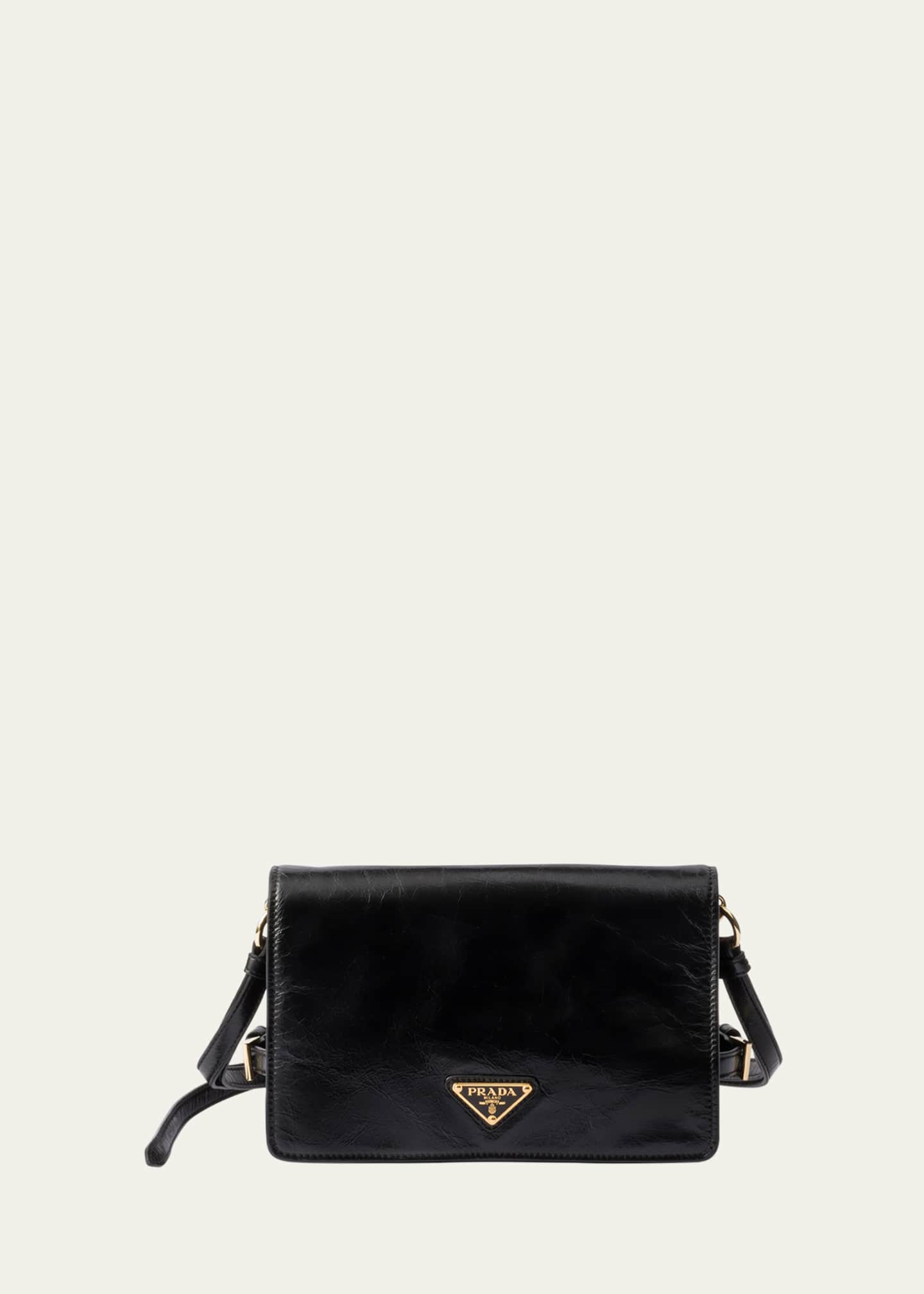 Prada Flap Soft Leather Shoulder Bag Image 1 of 5
