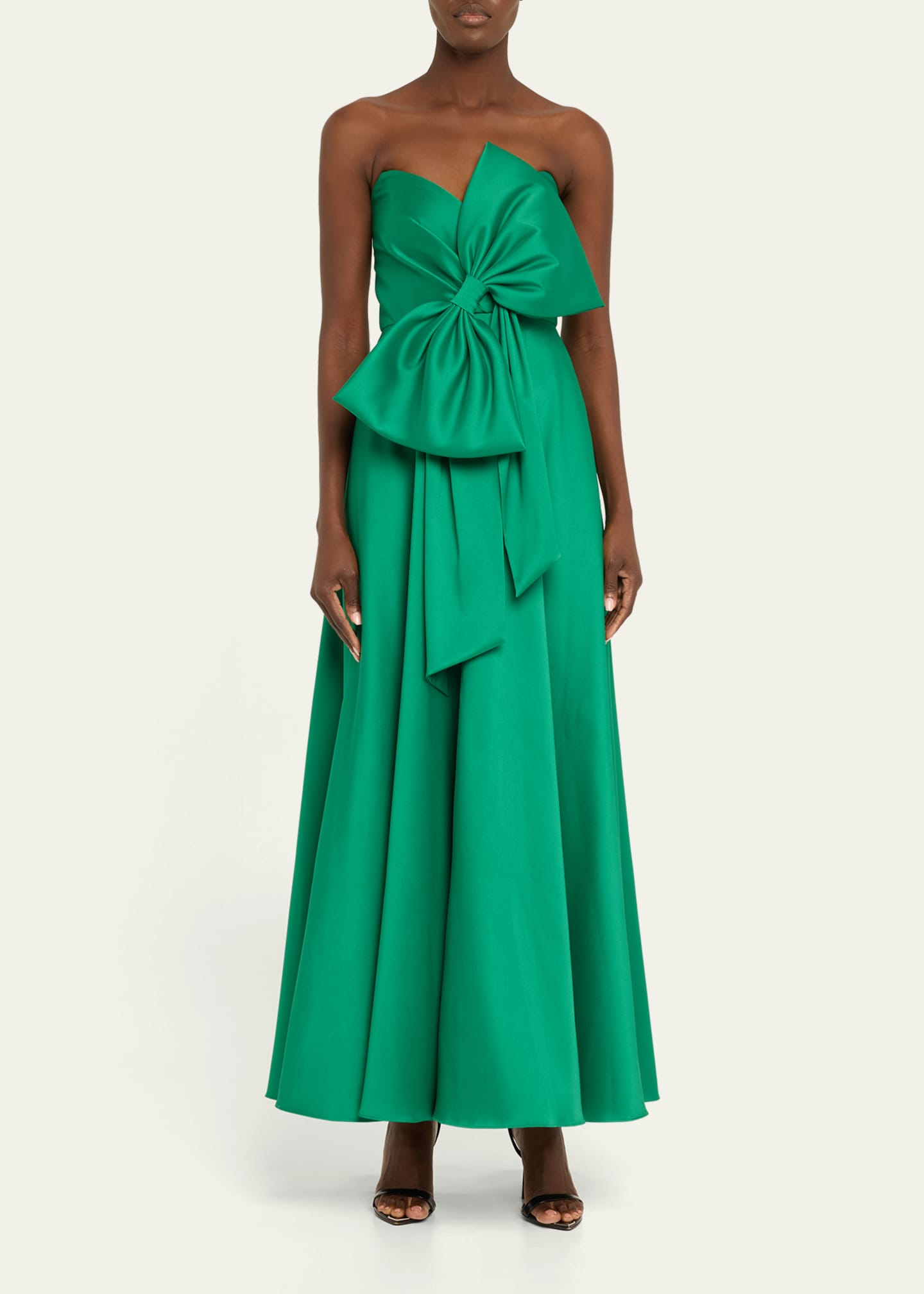 Badgley Mischka Strapless Bow-Front Gown Image 2 of 5
