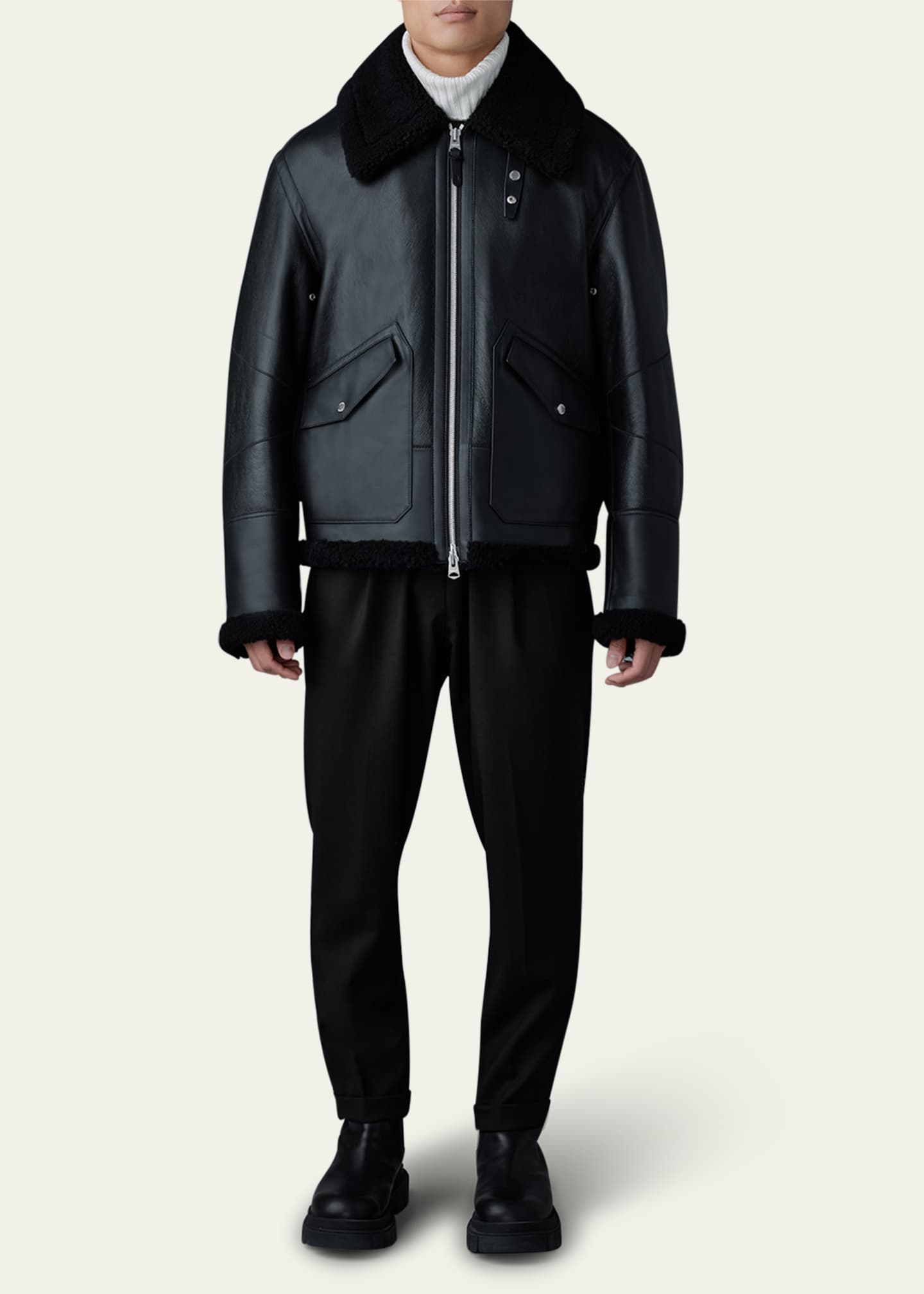 Mackage Men's Atlas Shearling Aviator-Style Jacket - Bergdorf Goodman