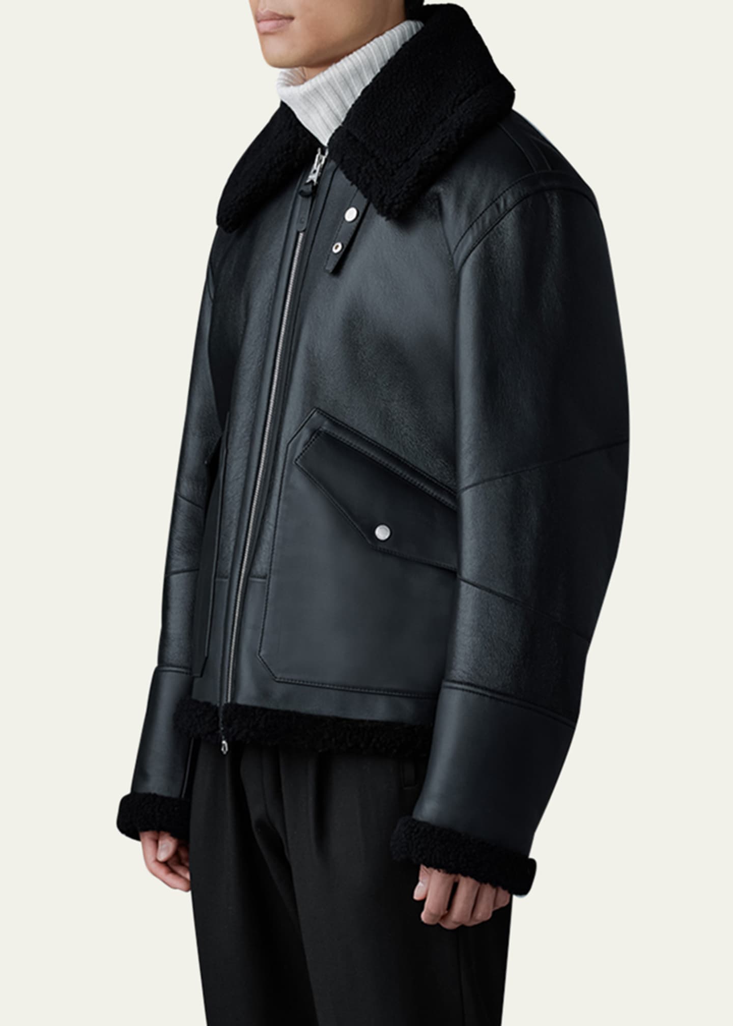 Mackage Men's Atlas Shearling Aviator-Style Jacket - Bergdorf Goodman