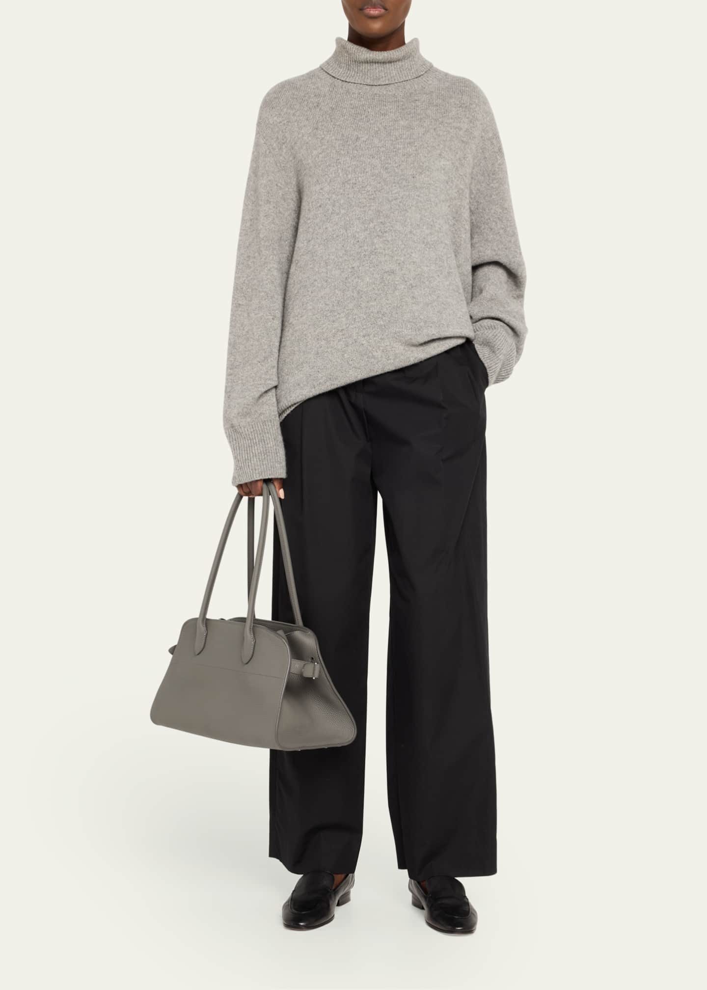 Margaux Small Top-Handle Bag in Matte Grain Leather
