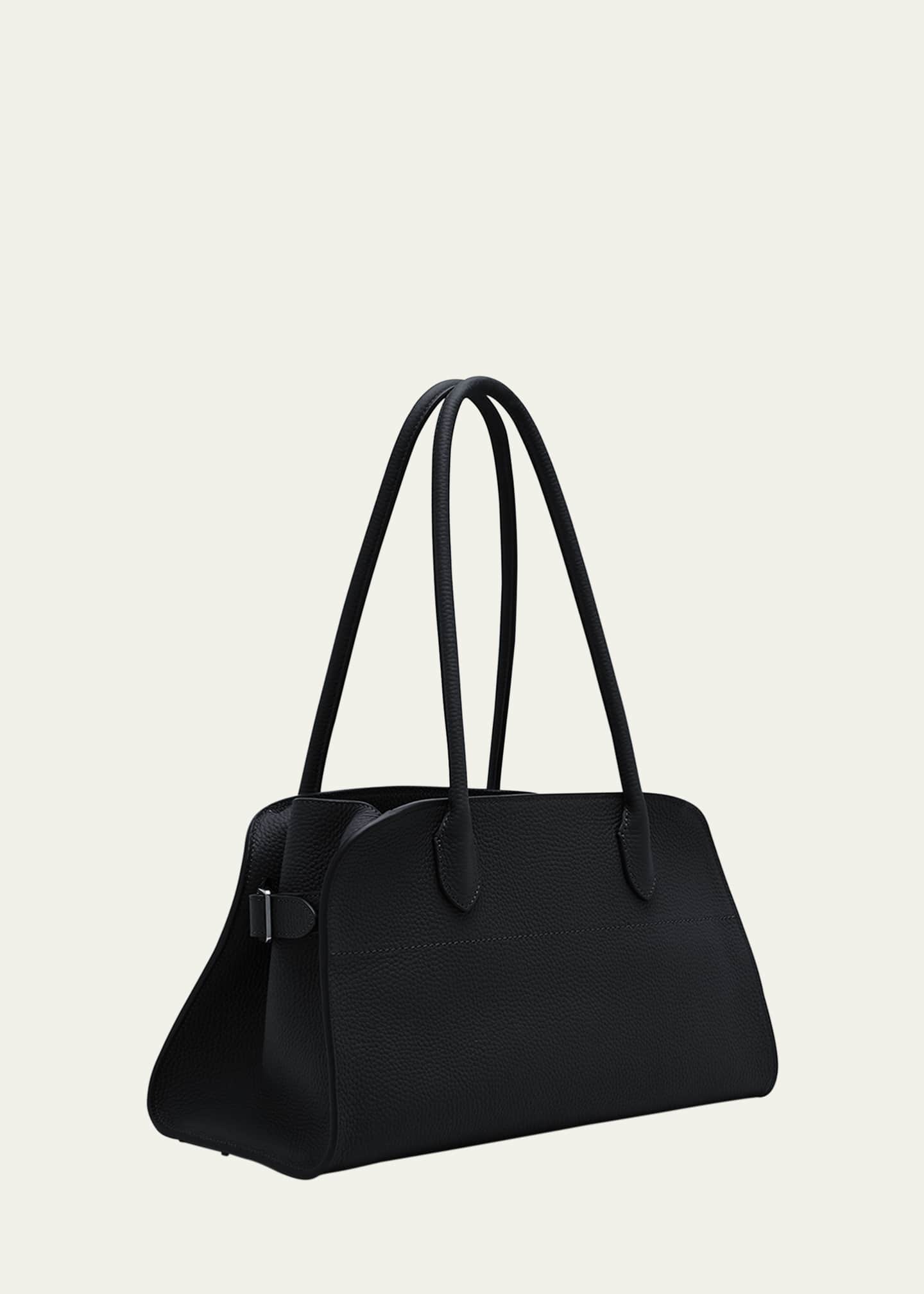 Margaux Small Top-Handle Bag in Matte Grain Leather