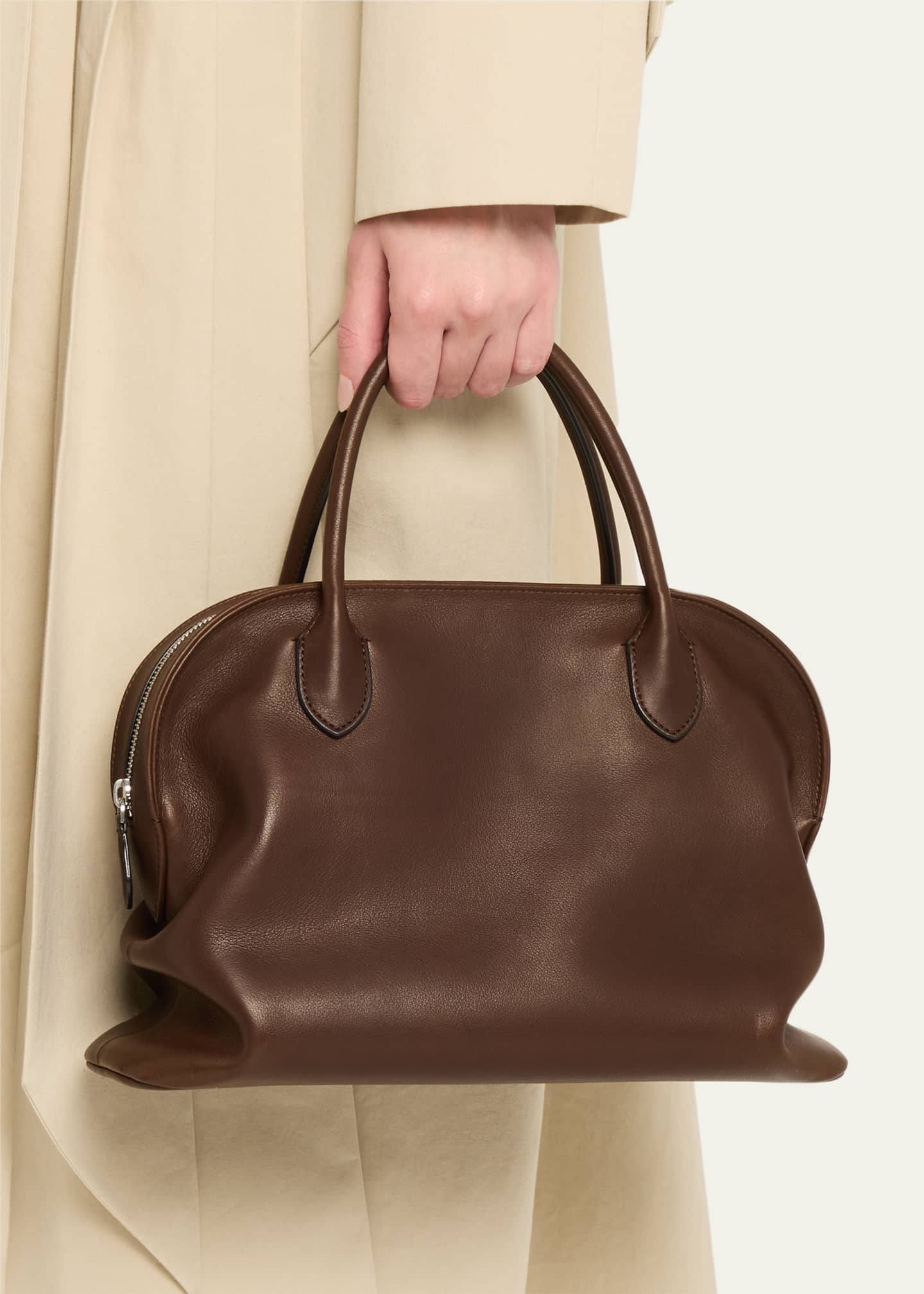 Kew Bowling Top-Handle Bag in Saddle Leather